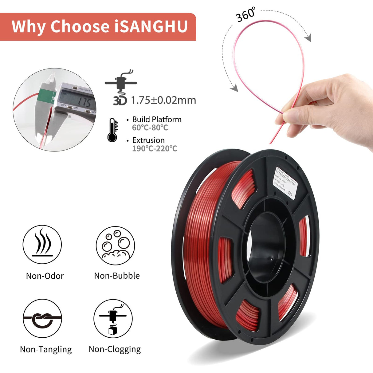 iSANGHU 4Packs Gradient Silk PLA 3D Printer Filament Bundle, Multicolor Changing 1.75 PLA Filament Bundle with Silk Shiny Surface, 3D Printing Filament for Most 3D Printers 250G/0.55lb*4 Sets iSANGHU