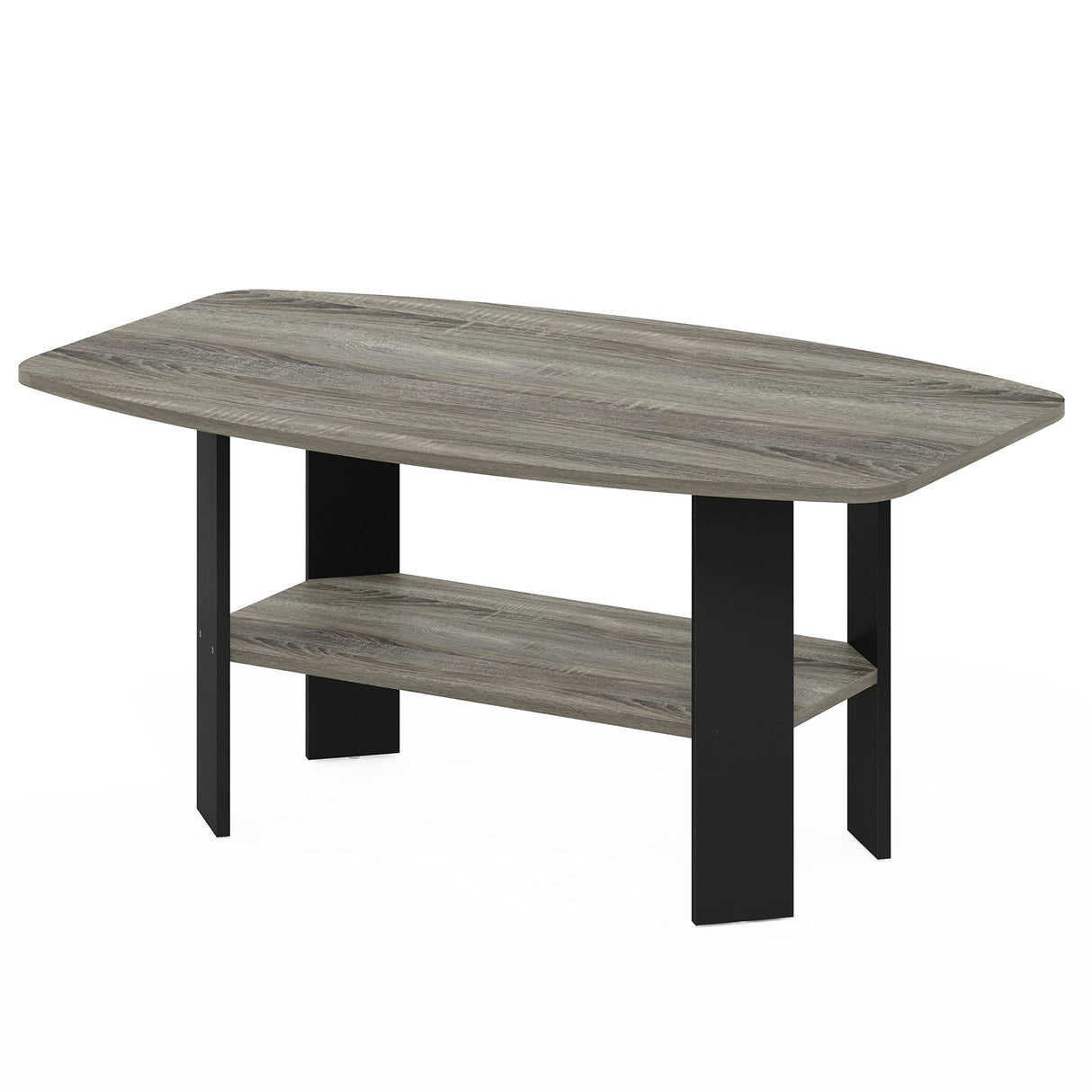 Furinno Simple Design Coffee Table, French Oak Grey/Black Furinno