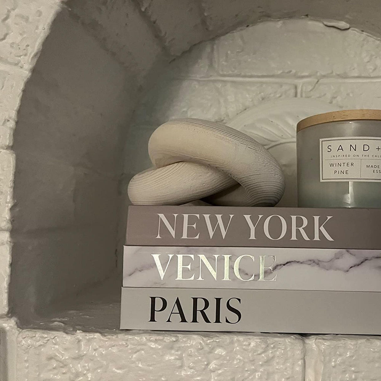 YiLiiod Wood kont Decor Coffee Table Decor for Living Room, Wood Chain Link Decor, Hand Carved Decoration for Home, Modern Farmhouse, Boho and Shelf Object YiLiiod