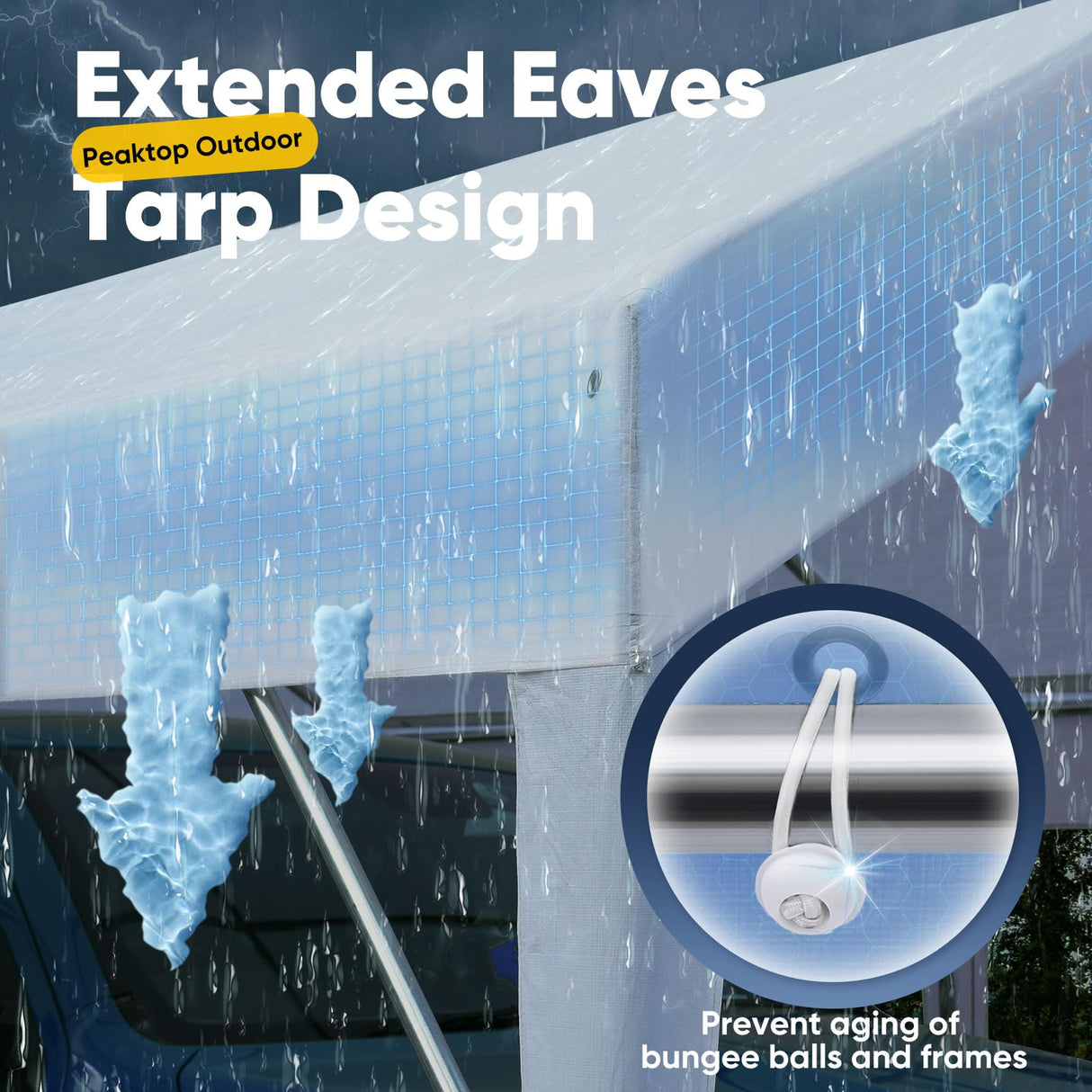 PEAKTOP OUTDOOR 12x20 ft Heavy Duty Carport with Removable Sidewalls, Portable Car Canopy, Garage Tent, Boat Shelter with Reinforced Triangular Beams, White PEAKTOP OUTDOOR