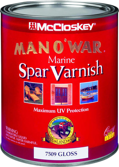 Valspar 80-7509 Man O' War Spar Varnish, Gloss, Quart, Red