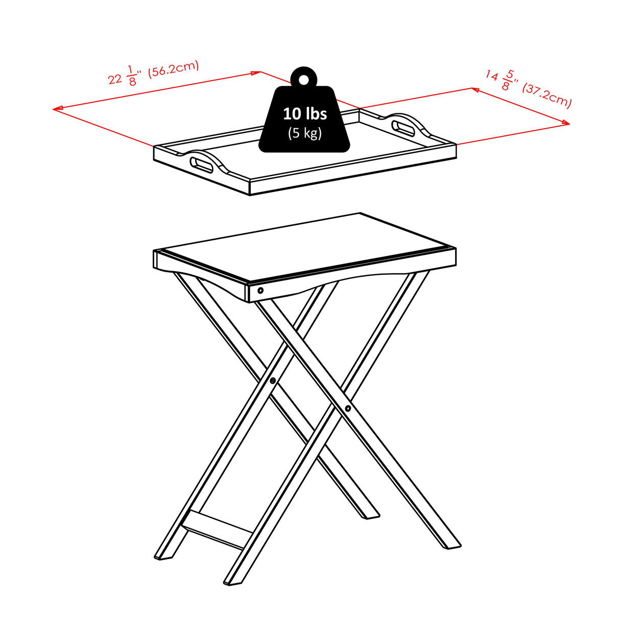 Winsome 94422 Folding Butler Tray Table, Antique Walnut Winsome