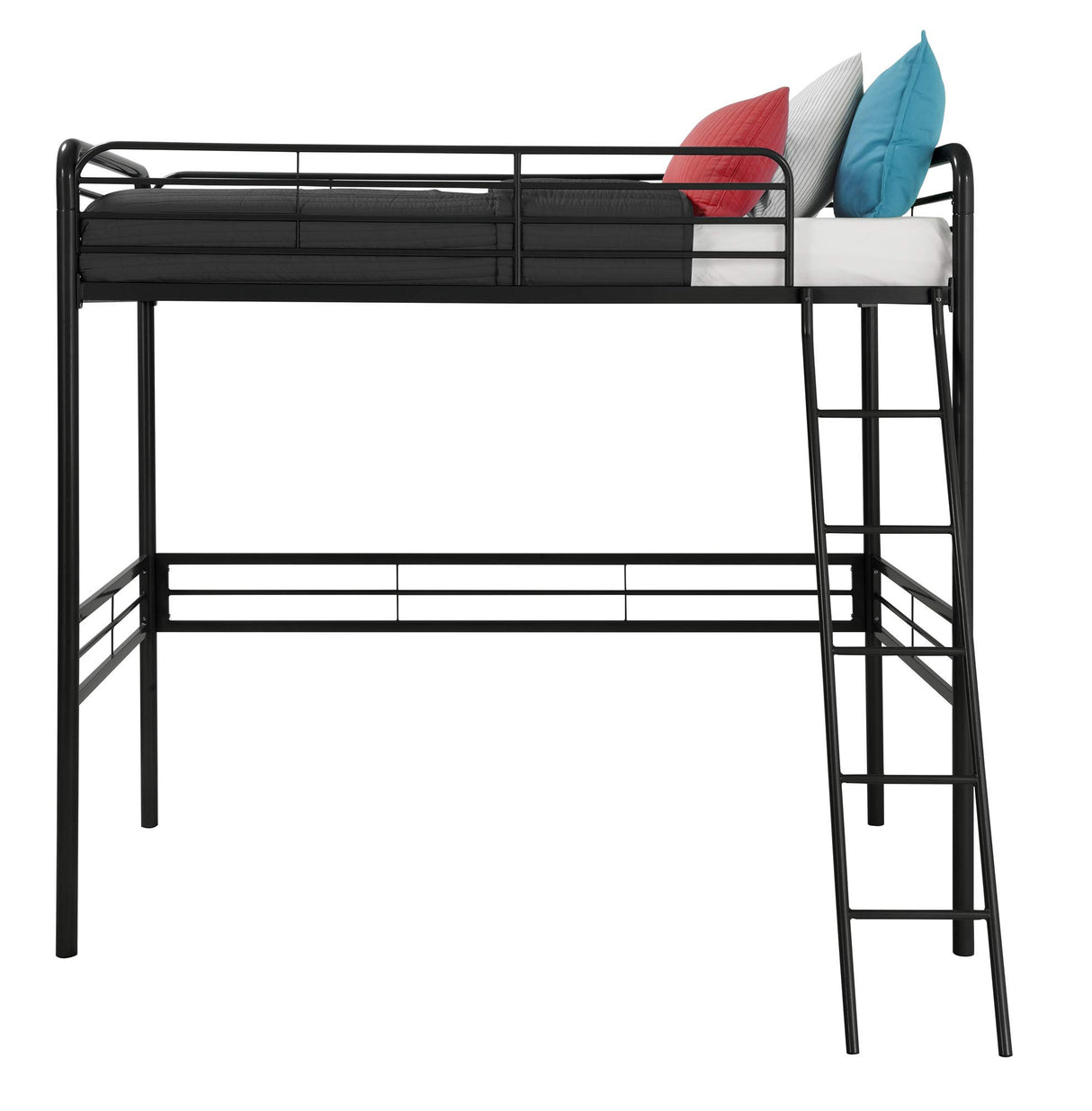 DHP Tommy Twin Metal Loft Bed, Black DHP