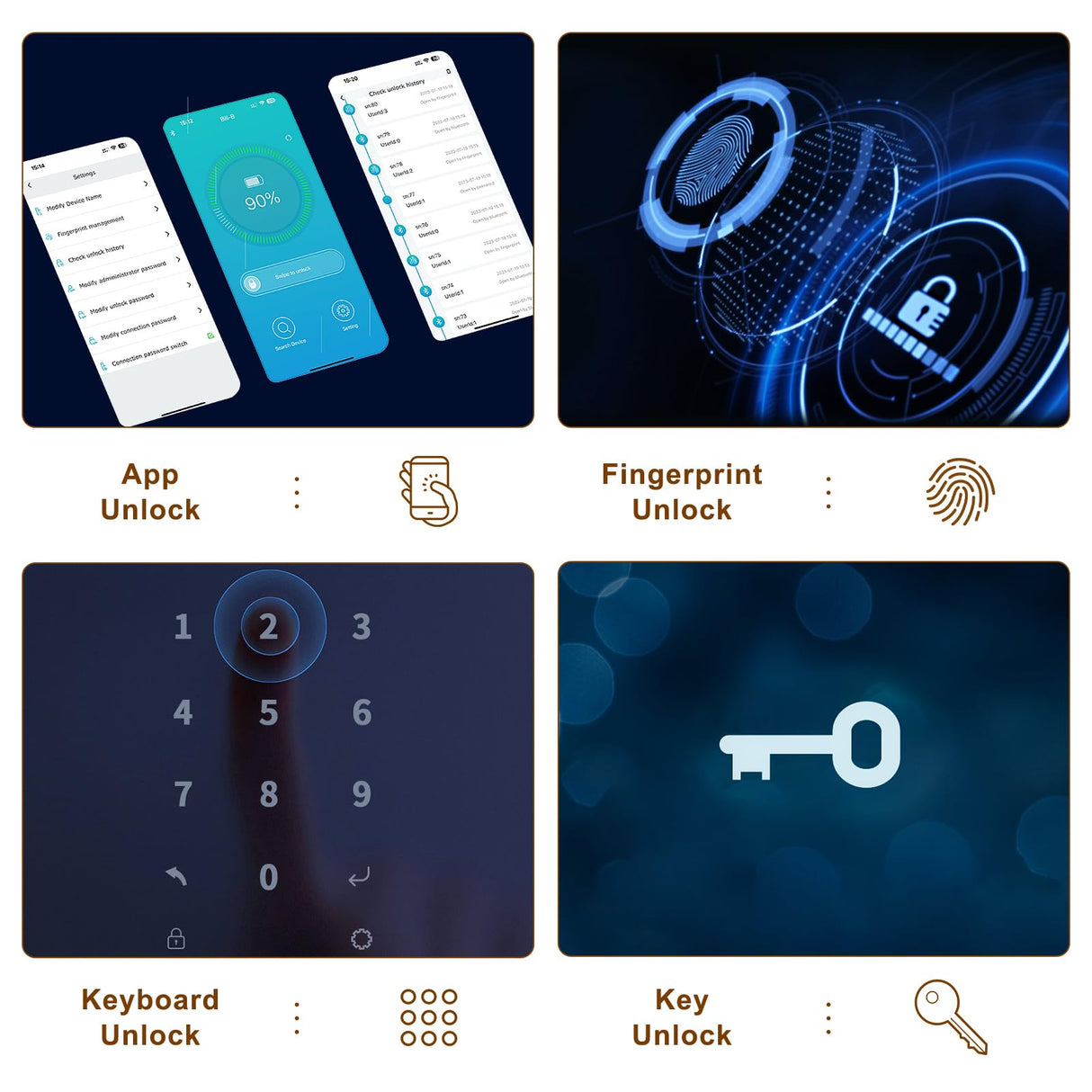 Billconch Smart Gun Safe for Multiple Pistols - Automatic Lock Safe Box with LCD Display/Voice Guide, Quick Access Unlock with Fingerprint/Keypad/Key/App, Biometric Handgun Safe for Money Valuables BILLCONCH