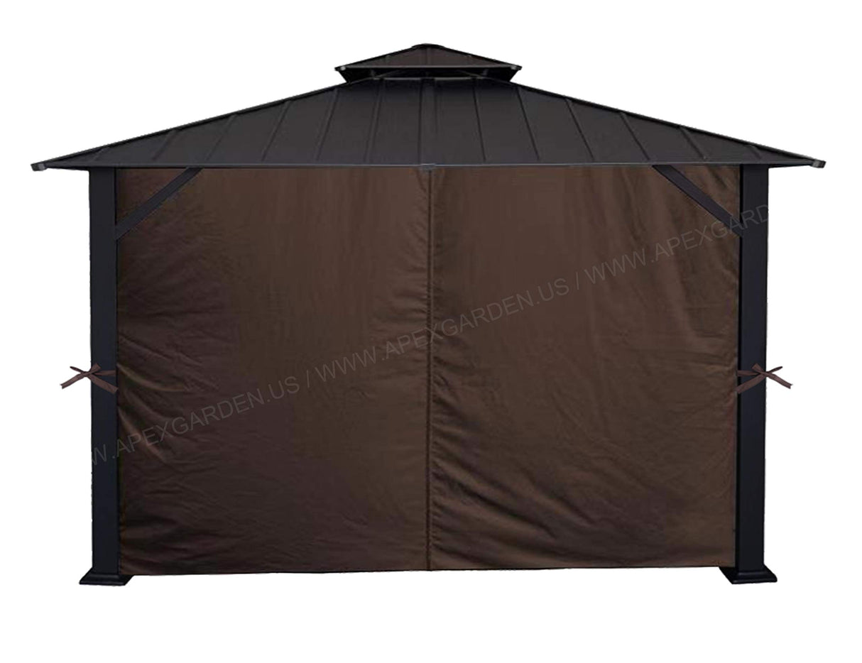 APEX GARDEN Four-Side Privacy Curtain Set for 10-Ft x 12-Ft Gazebo (Brown) APEX GARDEN