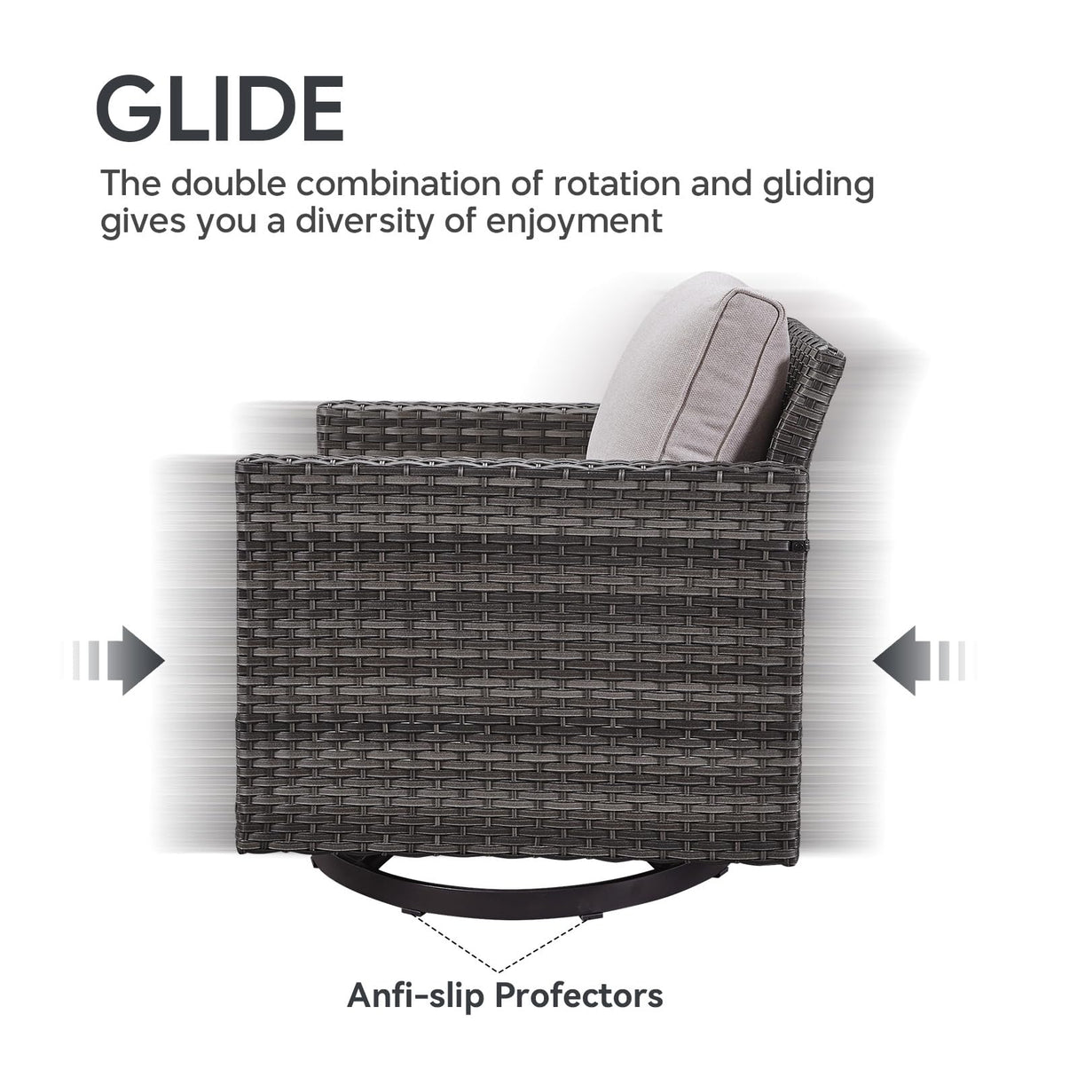 Belord Outdoor Sectional Furniture with Swivel Rocker Chair, 10 Pieces Wicker Patio Furniture Sets with Ottoman L Shaped Sofa Coffee Table Beige Cushion Belord