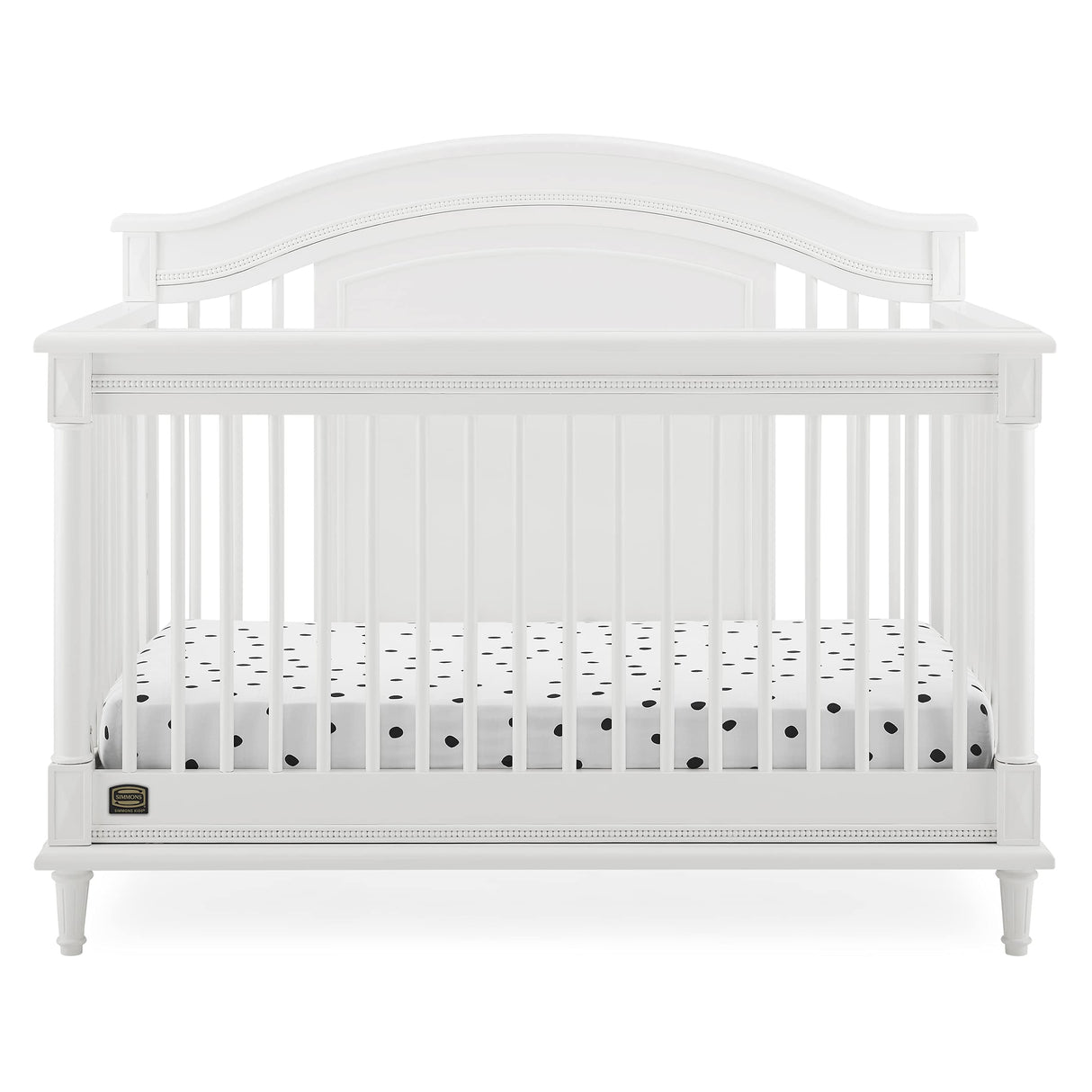 Delta Children Simmons Kids Juliette 6-in-1 Convertible Crib with Toddler Rail, Greenguard Gold Certified, Bianca White Delta Children