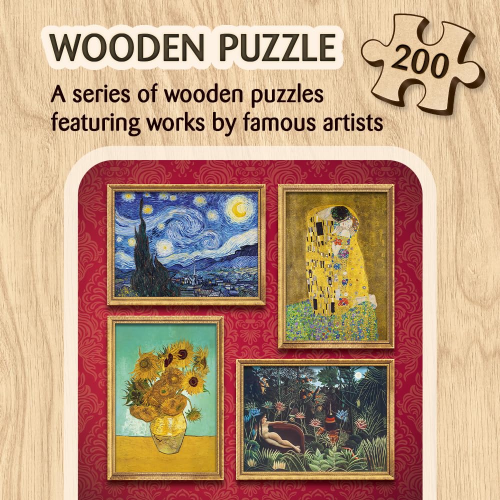 Trefl The Dream - Henri Rousseau 200 Jigsaw Puzzle Wood Craft Irregular Shapes, 5 Special Puzzles, Famous Paintings and Artists, Creative Fun for Adults and Children from 9 Years Old Trefl