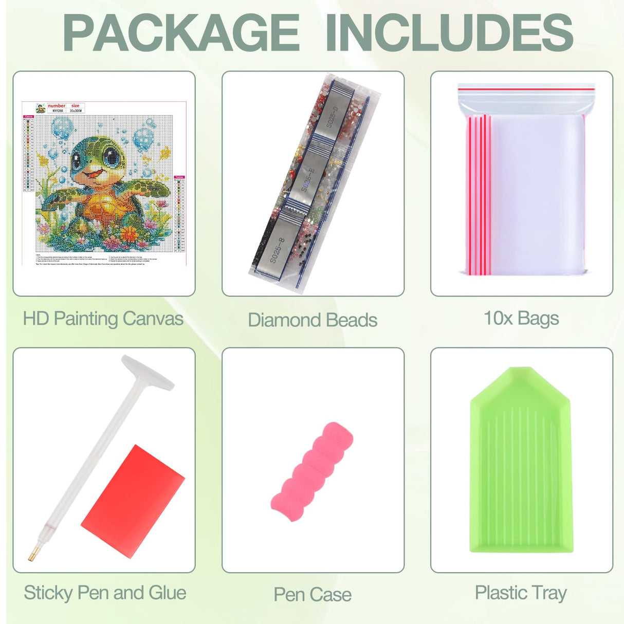 DOMROM Cute Turtle Diamond Painting Kits for Adults, Turtle Full Drill Diamond Dots Paintings for Beginners, Round 5D Paint with Diamonds Pictures Gem Art Painting Kits DIY Craft Kits 12x12 inch DOMROM