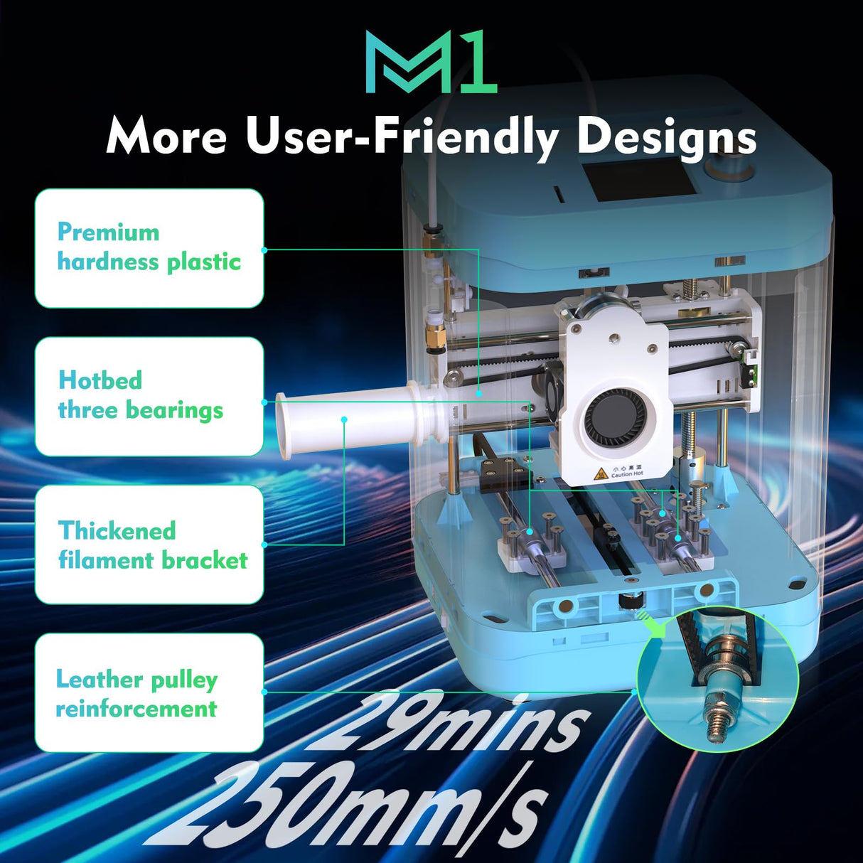 3D Printer for Kids and Beginners,Geeetech Mini 3D Printers with Auto Leveling,High Speed and Fully Open Source,Fully Assembled Direct Drive Extruder,for Home and School,Print Area 3.94×4.33×3.94 in GIANTARM