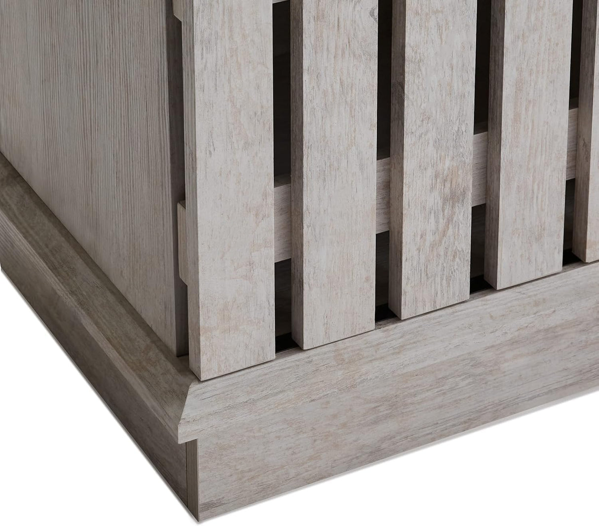 ROCKPOINT Modern Farmhouse Sliding Fence Door Stand for TVs up to 65 Inches, 58inch, White Wash ROCKPOINT