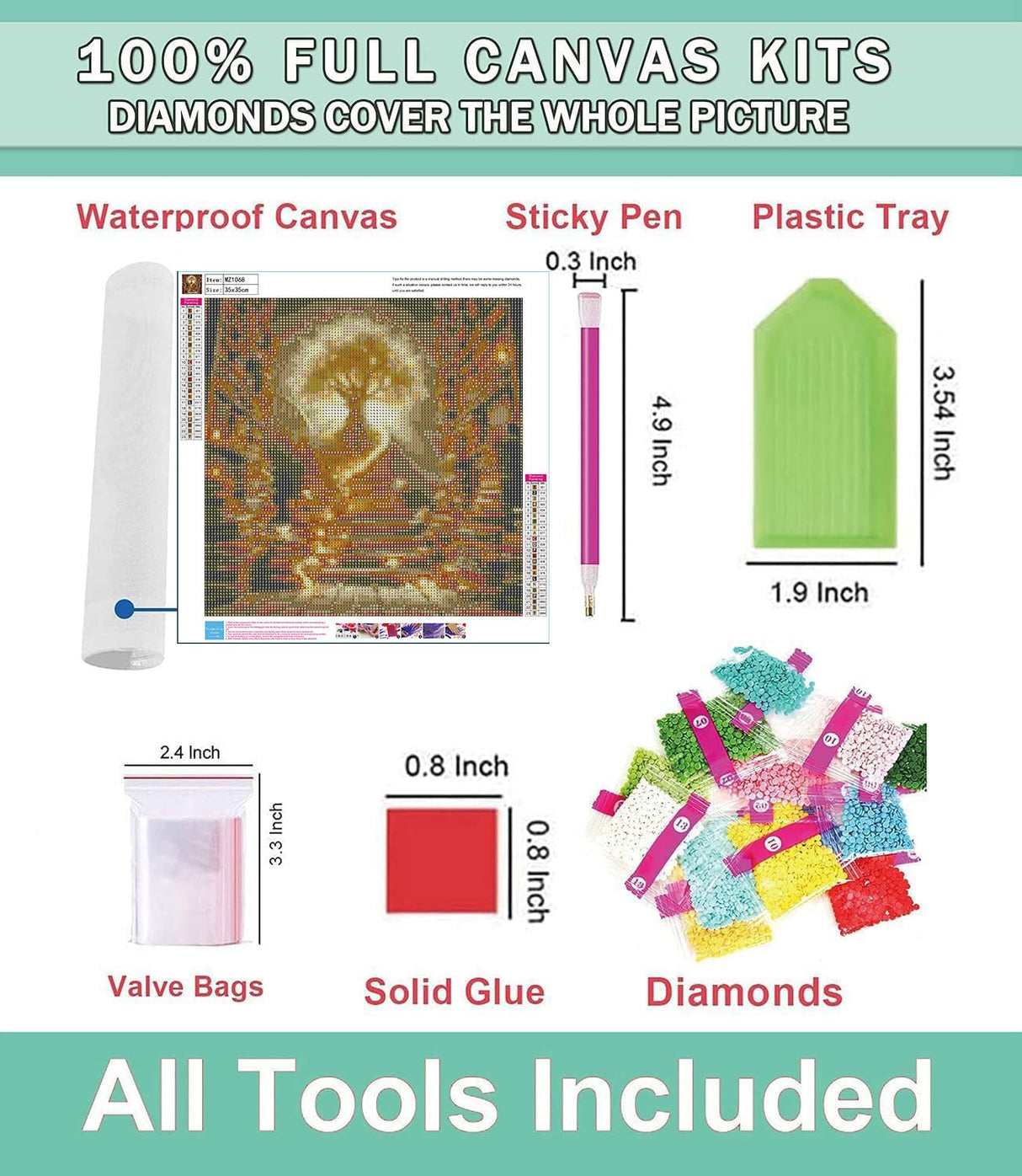 Lophomie Diamond Art Kits for Adults, 5D DIY Tree of Life Diamond Painting Kits for Adults Beginners, Diamond Dots Kits Gem Arts Crafts for Home Wall Decor 14x14 Inch Lophomie