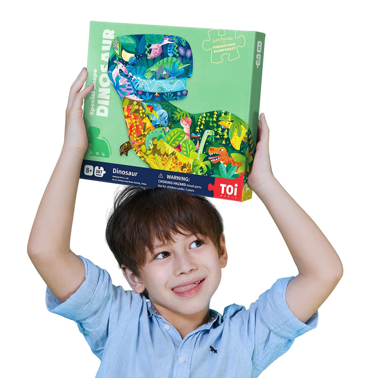 TOI Dinosaur Floor Puzzles for Kids Aged 6-8, 158 Pieces Animal Shaped Jigsaw Puzzles, Preschool Dinosaur Puzzle for Boys and Girls Educational Toy Toi