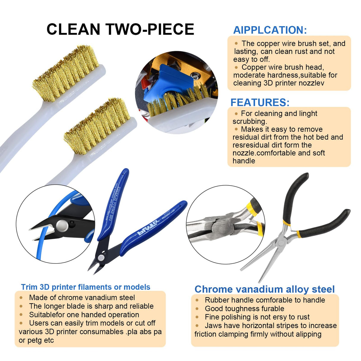 IdeaFormer-3D 62PCS 3D Printer Tools Kit,3D Printer Accessories Nozzle Cleaning Kit, Deburring, Removal Tools, Cutters, Wrench, Hobby Knife Set, Files, Screwdriver 3D Printing Tools 3D Print Tool Kit IdeaFormer-3D