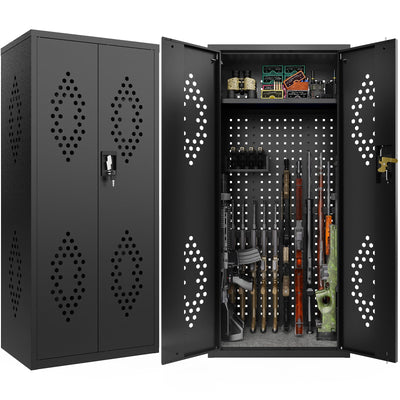 Eltean 15-18 Gun Safe for Rifles and Pistols,DIY-Friendly Gun Cabinet with Customizable Storage Space,DIY Rifle Safe with Distinctive Appearance and Ventilation for Shotgun.
