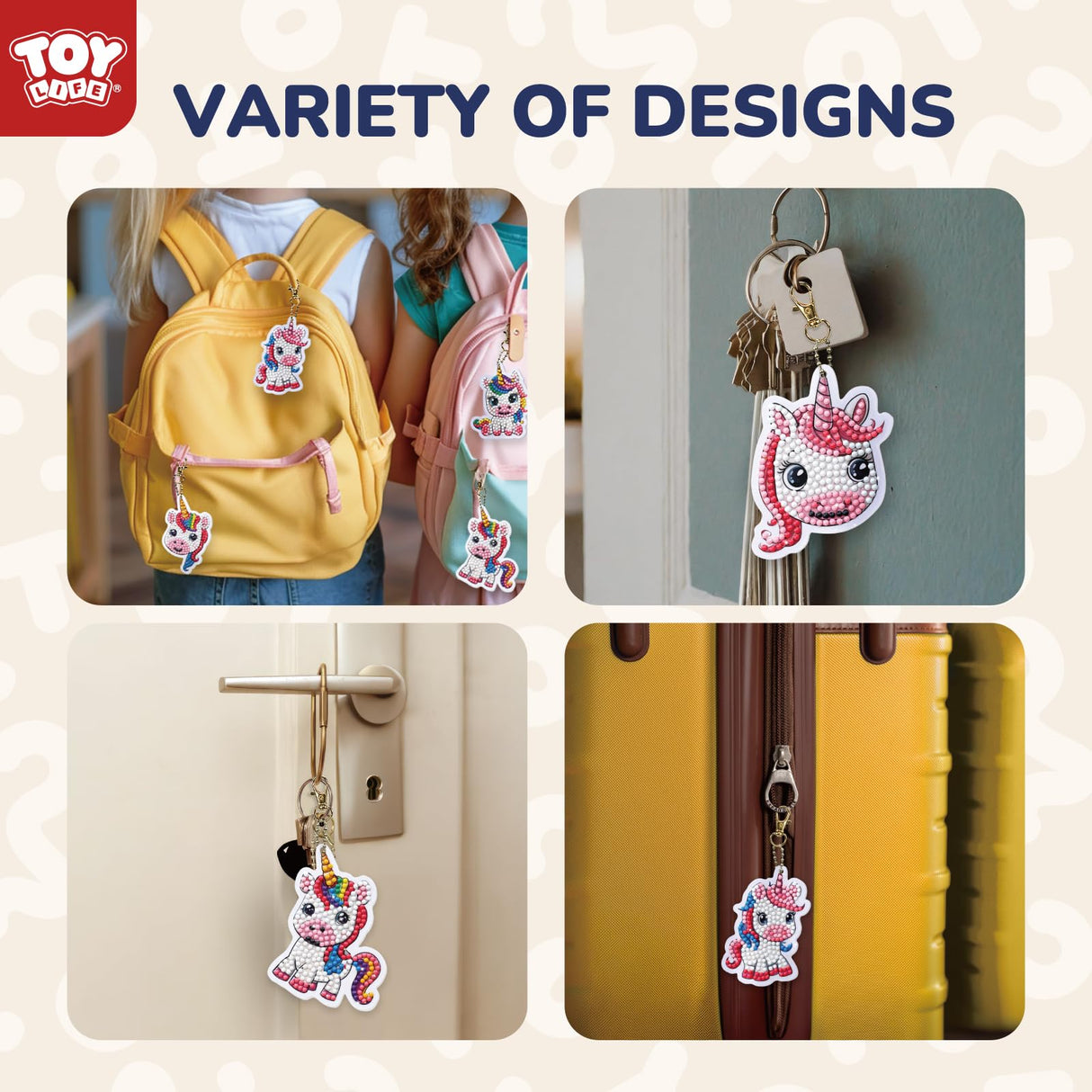 TOY Life Diamond Art Kits for Kids, 9PCS DIY Unicorn Diamond Painting Kits Keychains for Girls, Diamond Dots Gem Art for Kids 4-8 8-12 TOY Life