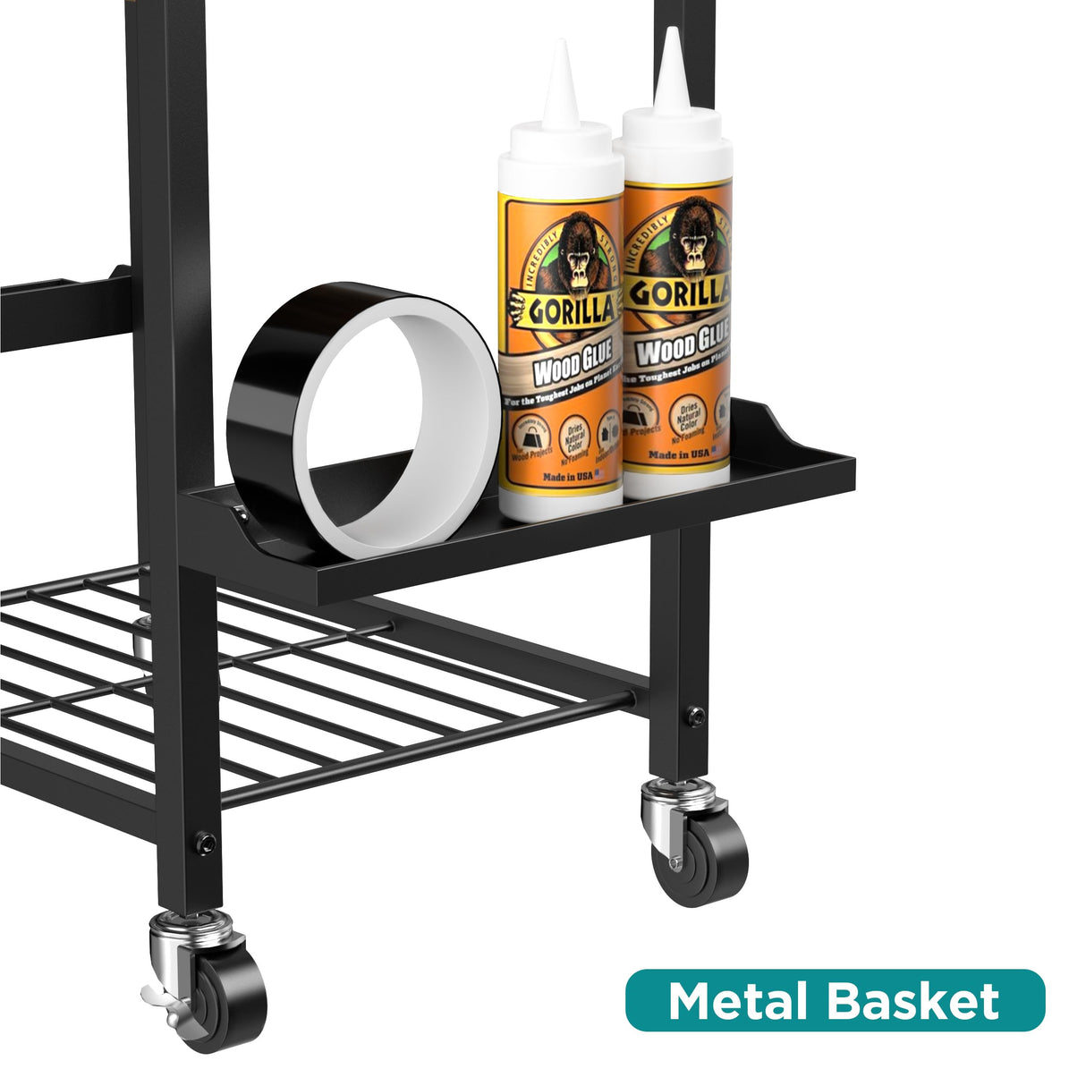 Famyards Power Tool Organizer with Wheels Tool Holder Drill Rack Shelf Rolling Cart Tool Box Utility Cart for Garage, Workshop Famyards