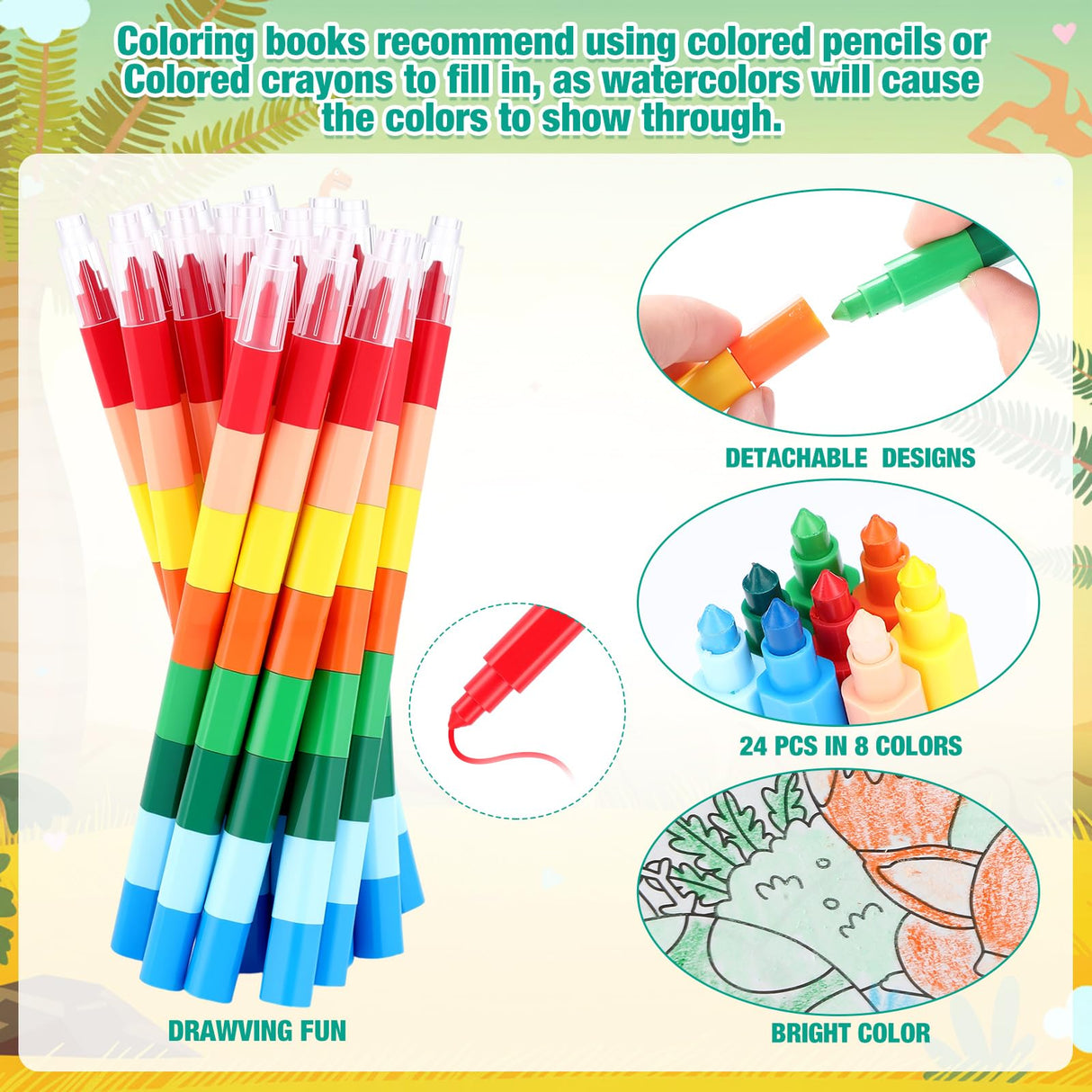 Sinload 24 Wildlife Theme Coloring Book Wild Animals Coloring Books Bulk with 24 Crayons Mini DIY Books for Art Stress Relief Drawing Book Stuffers Party Favors, Goodie Bag Filler and Holiday Gifts Sinload
