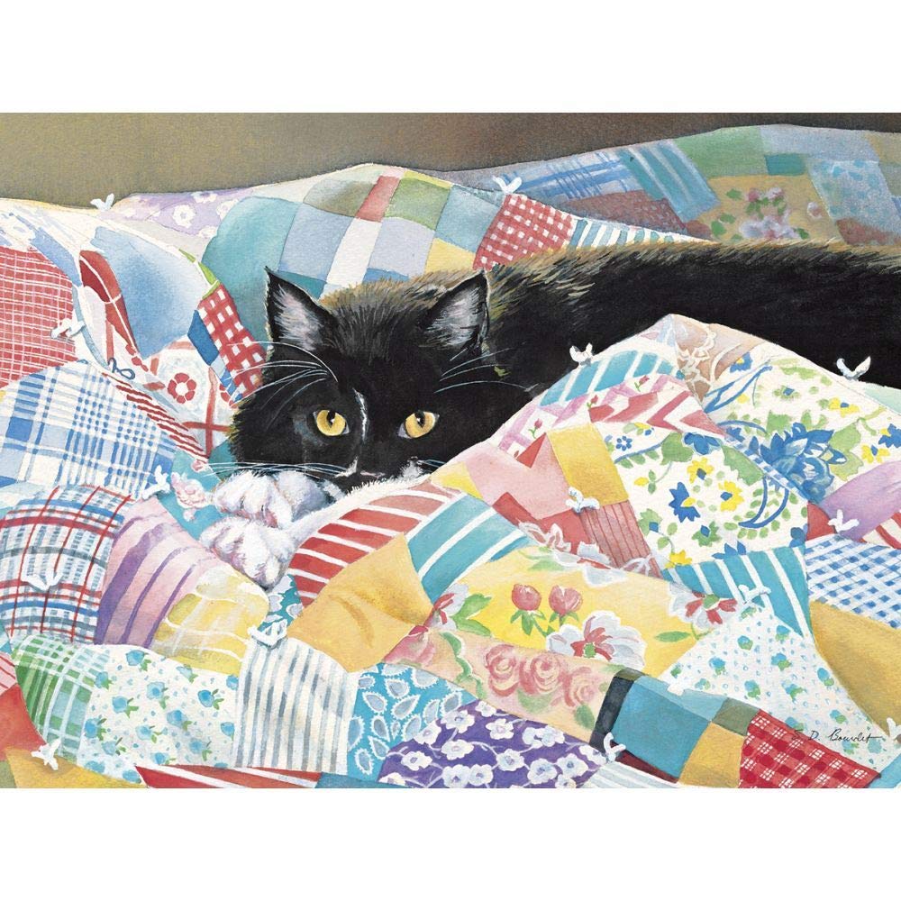 LANG Grandma's Quilt Cat 500 Piece Jigsaw Puzzle Lang
