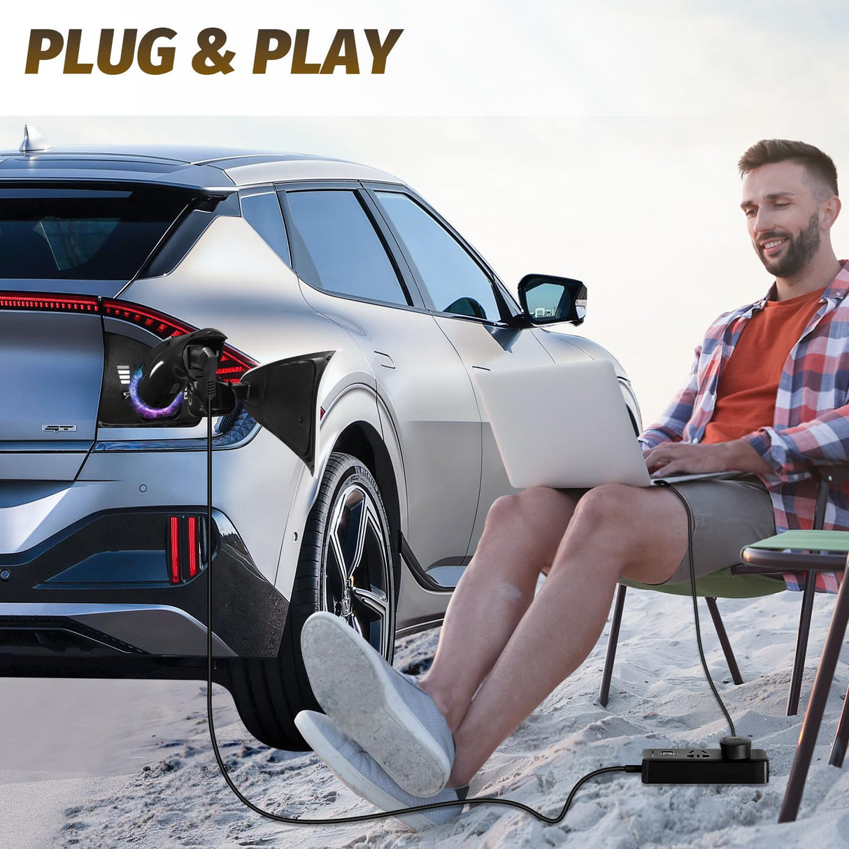 V2L Adapter Compatible with Hyundai IONIQ 5 & IONIQ 6, Kia EV 6. Power Your Devices by Using Your Car Battery, for Camping, Emergency Use YIGPAIPO