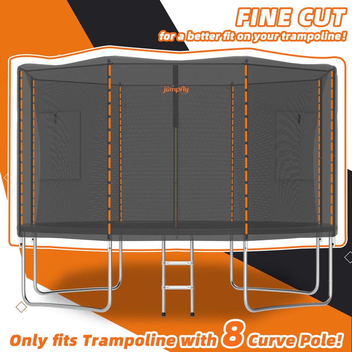 jumpfly 12FT Trampoline Tent for Kids,Fit for 8 Straight Poles Round Trampoline,Trampoline Shade Cover with LED Light,Outdoor Trampoline Accessories Canopy,Sunscreen Clubhouse,Anti-Tear,Camping,Black jumpfly