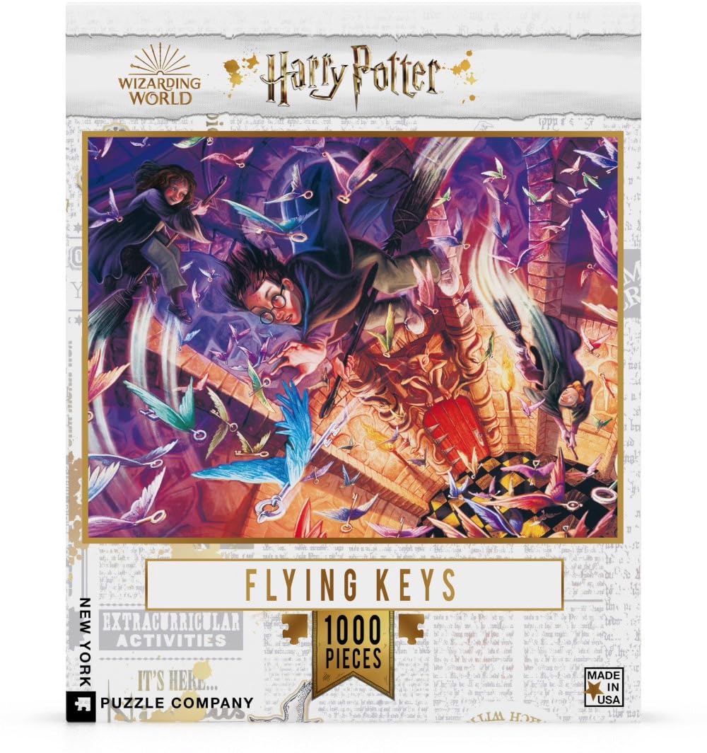 New York Puzzle Company - Harry Potter Flying Keys - 1000 Piece Jigsaw Puzzle for Family Game Nights by Mary GrandPré New York Puzzle Company