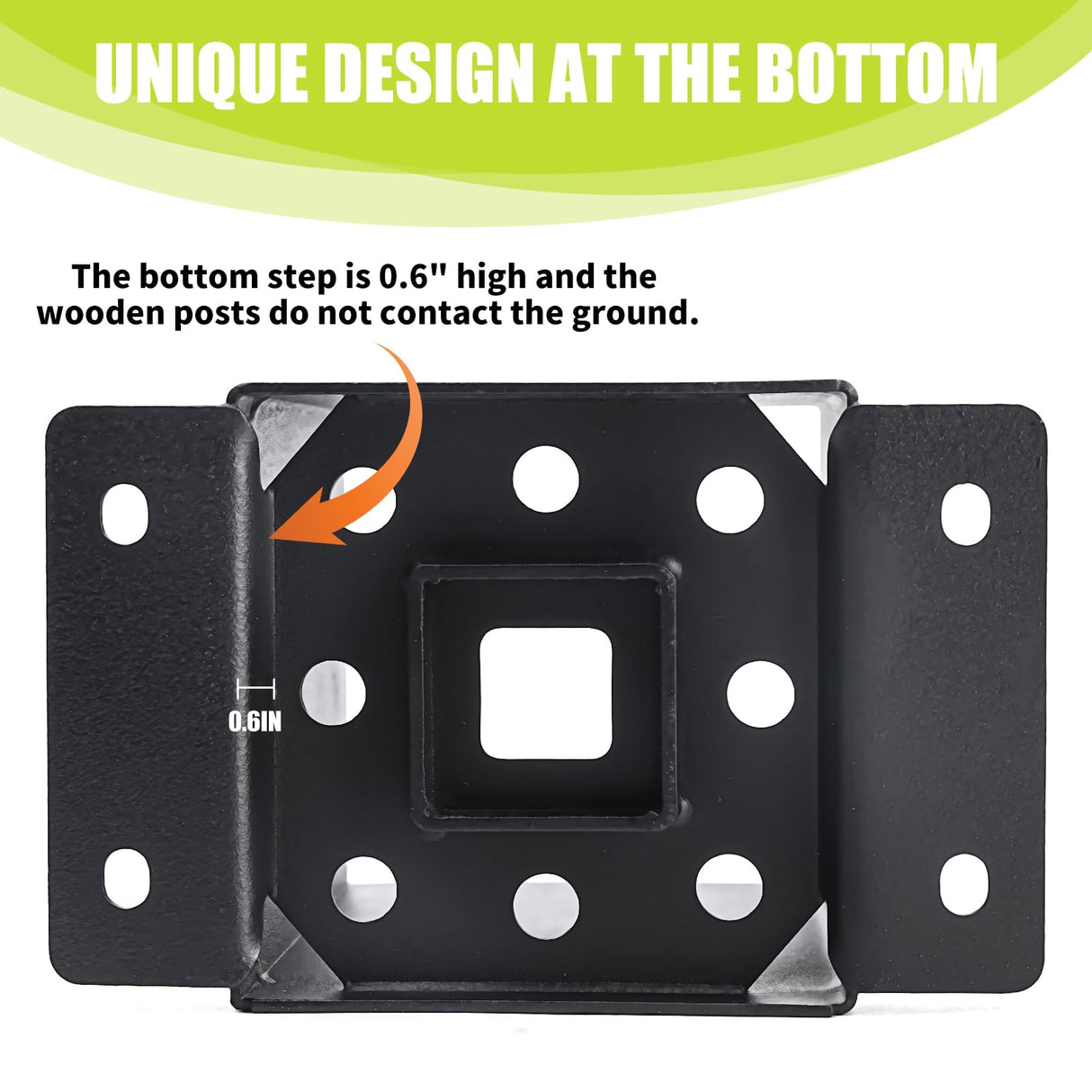 XZWMY 4x4 Post Base 6 Pcs, Post Brackets (Inner Size 3.6"x3.6"), Black Powder-Coated Heavy Duty Solid Steel Deck Post Anchor for Outdoor Support Deck,Fence,Porch,Railing,Mailbox,Pergola… XZWMY