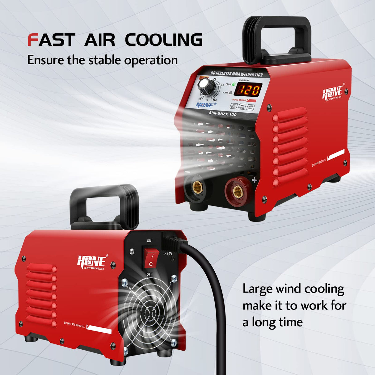 HONE Stick Welder 110V, Actual 120Amp Smart Hot Start Arc Force Anti-Stick Mini Portable Welding Machine, Digital IGBT Inverter LCD Display ARC Welder, High Efficiency for Welding Rod 1/16-1/8-Inch HONE