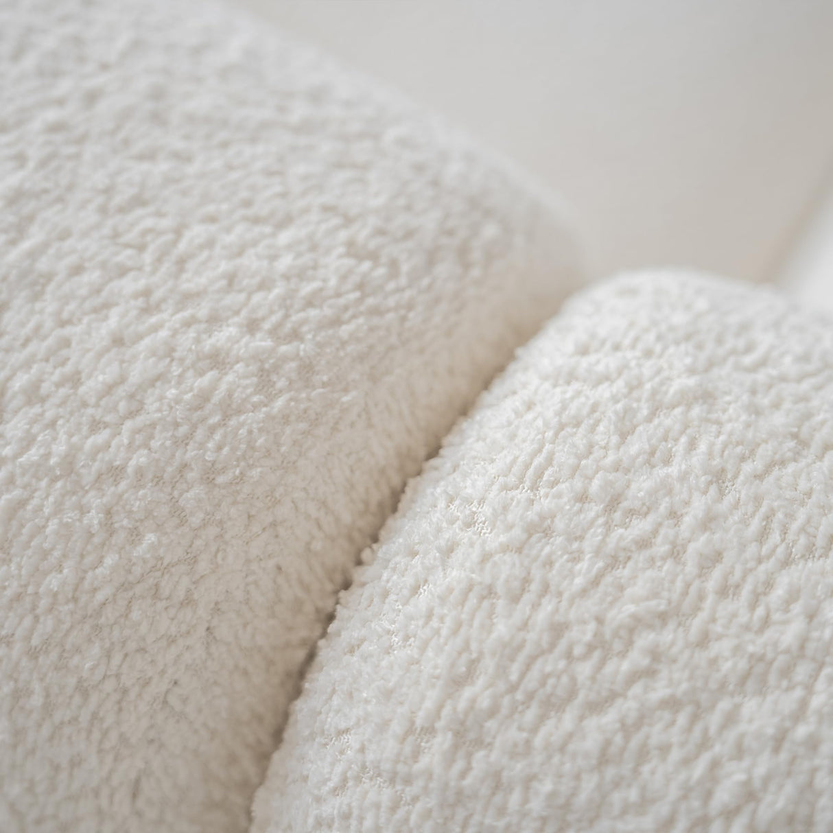 Acanva Modern Curved Sectional Living Room Couch, Minimalist Comfy Boucle Fabric Modular Sofa for Apartment, Home Office, 114" W Right Hand Facing, White Acanva