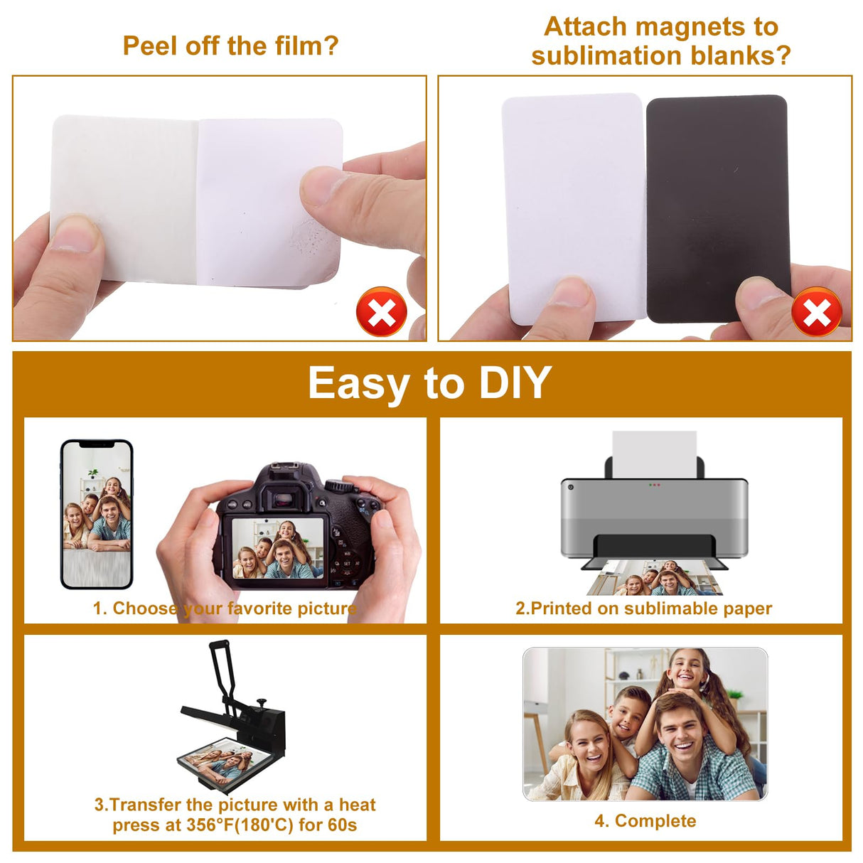 40 Pcs Sublimation Blank Magnets, 3.5 x 2.5 in Personalized Fridge Magnetic Sublimation Magnets Sublimation Blanks Product Items for DIY Kitchen Microwave Office Wall Door Christmas Holiday Decorative MAQUITA