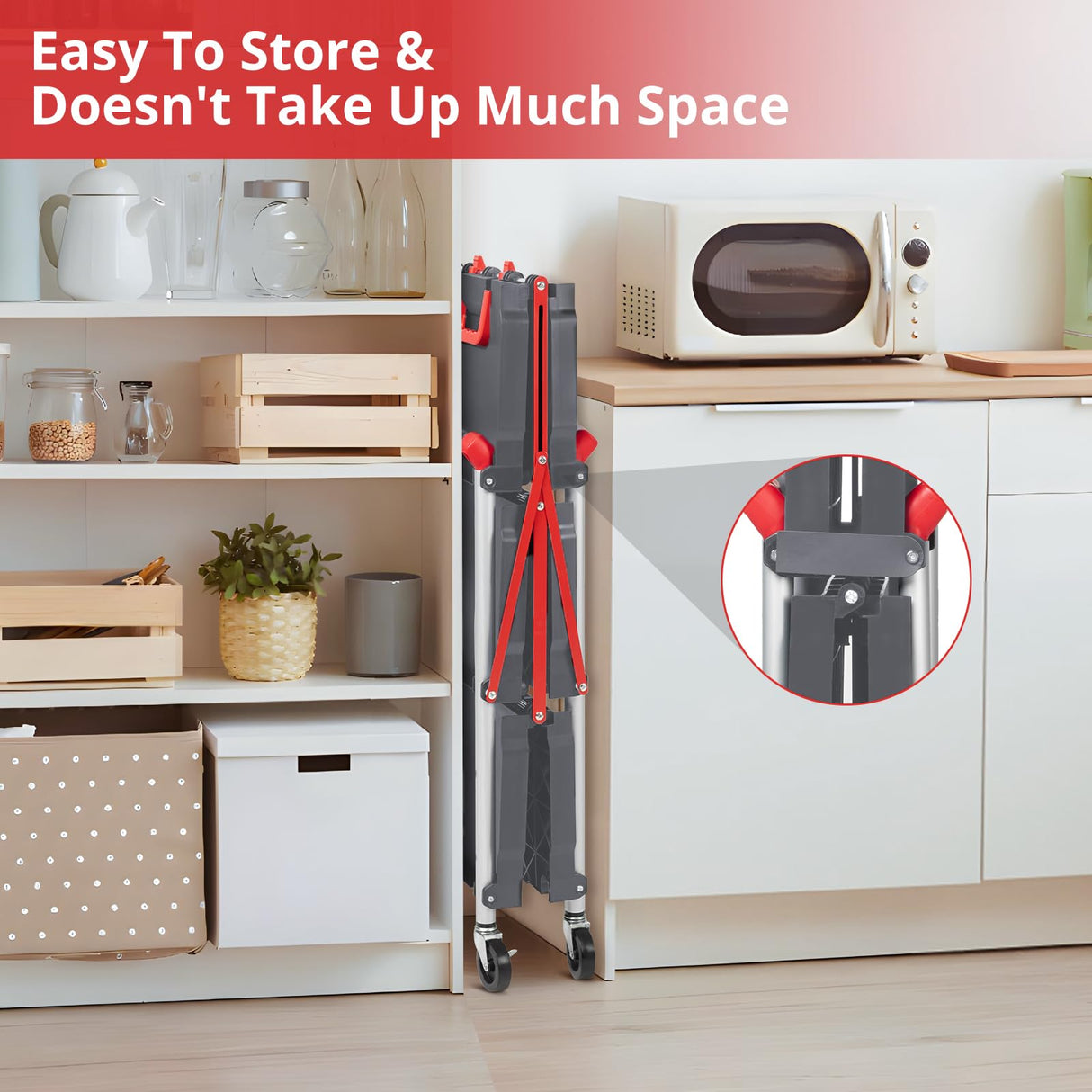 Folding Utility Service Cart - 3-Tier Collapsible Portable Folding Service Cart with Lockable Wheels 165 Lbs Load Capacity Rolling Utility Cart for Tool Grocery Bar Kitchen Office DrawVibe