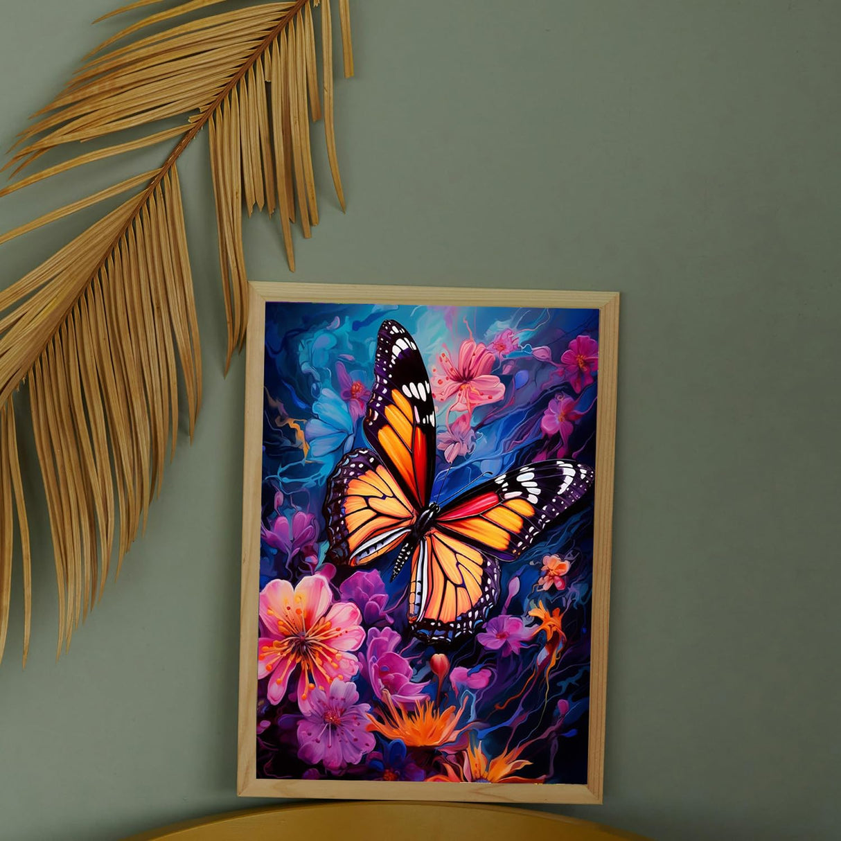 MBNTJHT DIY Easy Butterfly Paint by Numbers Kit for Adults, Flowers Paint by Number Kits on Canvas for Beginners,Acrylic Painting Kits for Home Wall Decor 16 X 20 Inch. MBNTJHT