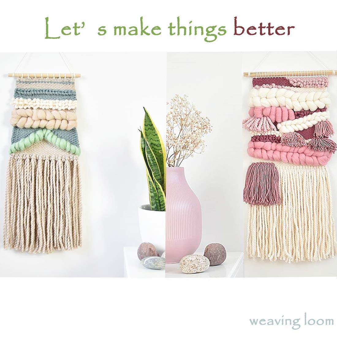 KISSBUTY Wooden Multi-Craft Weaving Loom Large Weaving Frame to Handcraft for Kids and Beginners, 9.9 by 15.7 by 1.3 Inches (Wooden) KISSBUTY