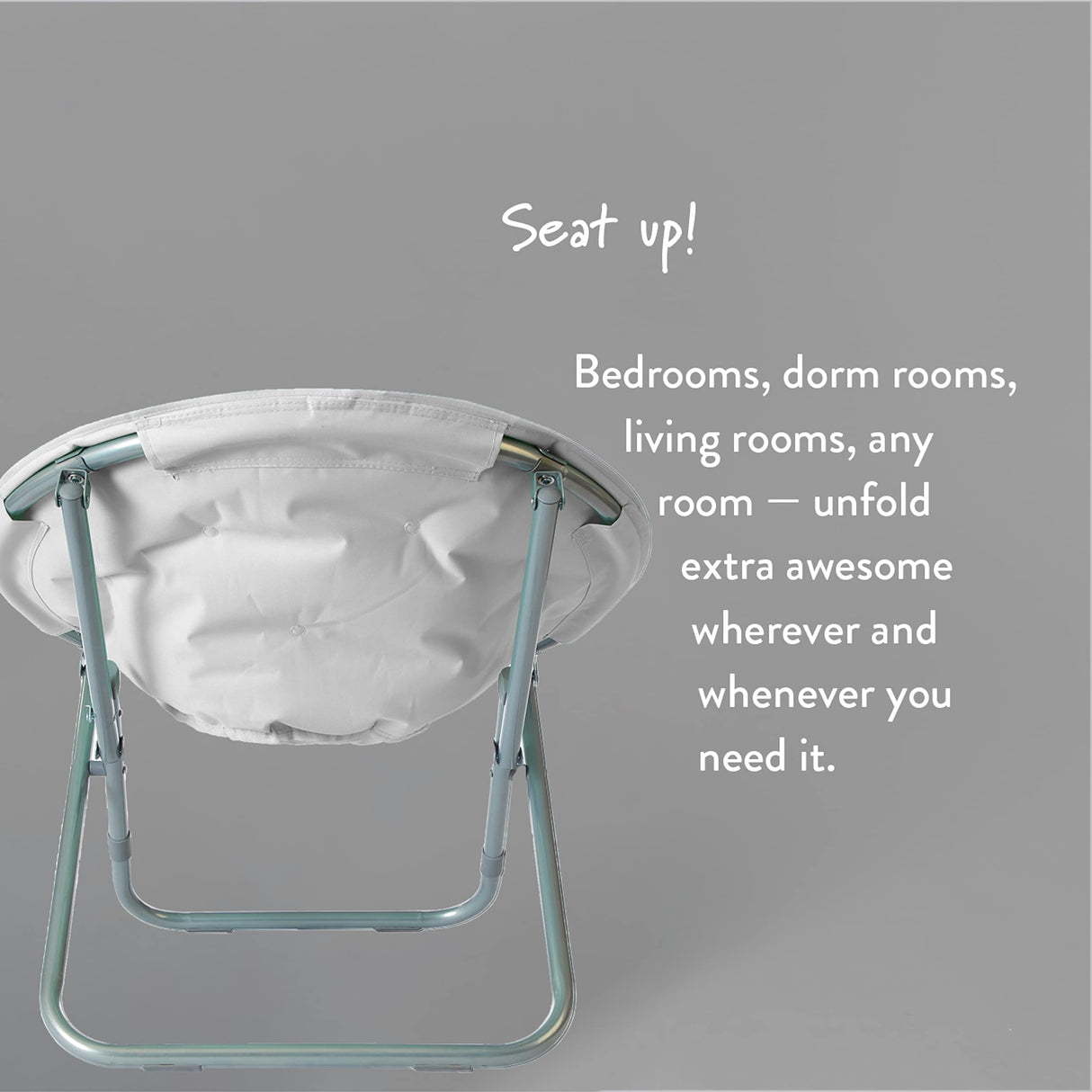 Urban Lifestyle Micromink Foldable Saucer Chair, Grey Urban Lifestyle