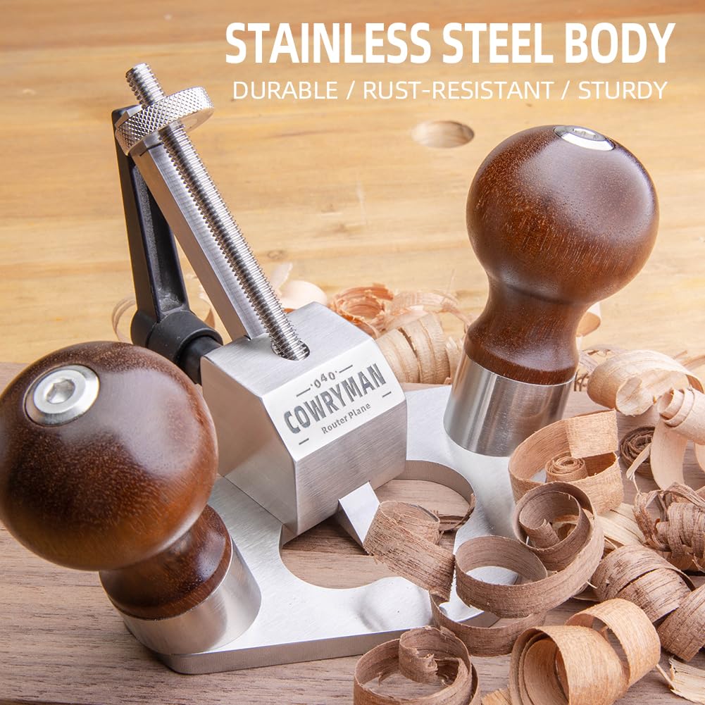 Cowryman 040 Router Plane Handheld Grooving Tool for Cutting Dados Grooves Mortise with 8MM Blade Cowryman