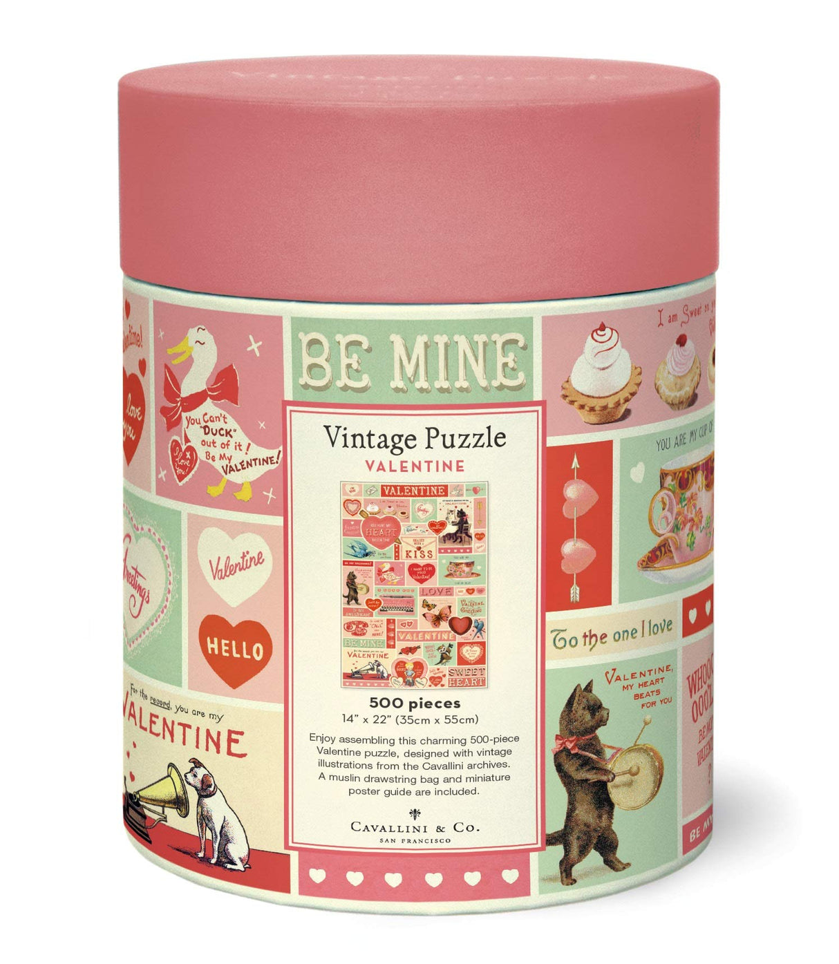 Cavallini Papers & Co. Vintage Valentine 500 Piece Puzzle Cavallini