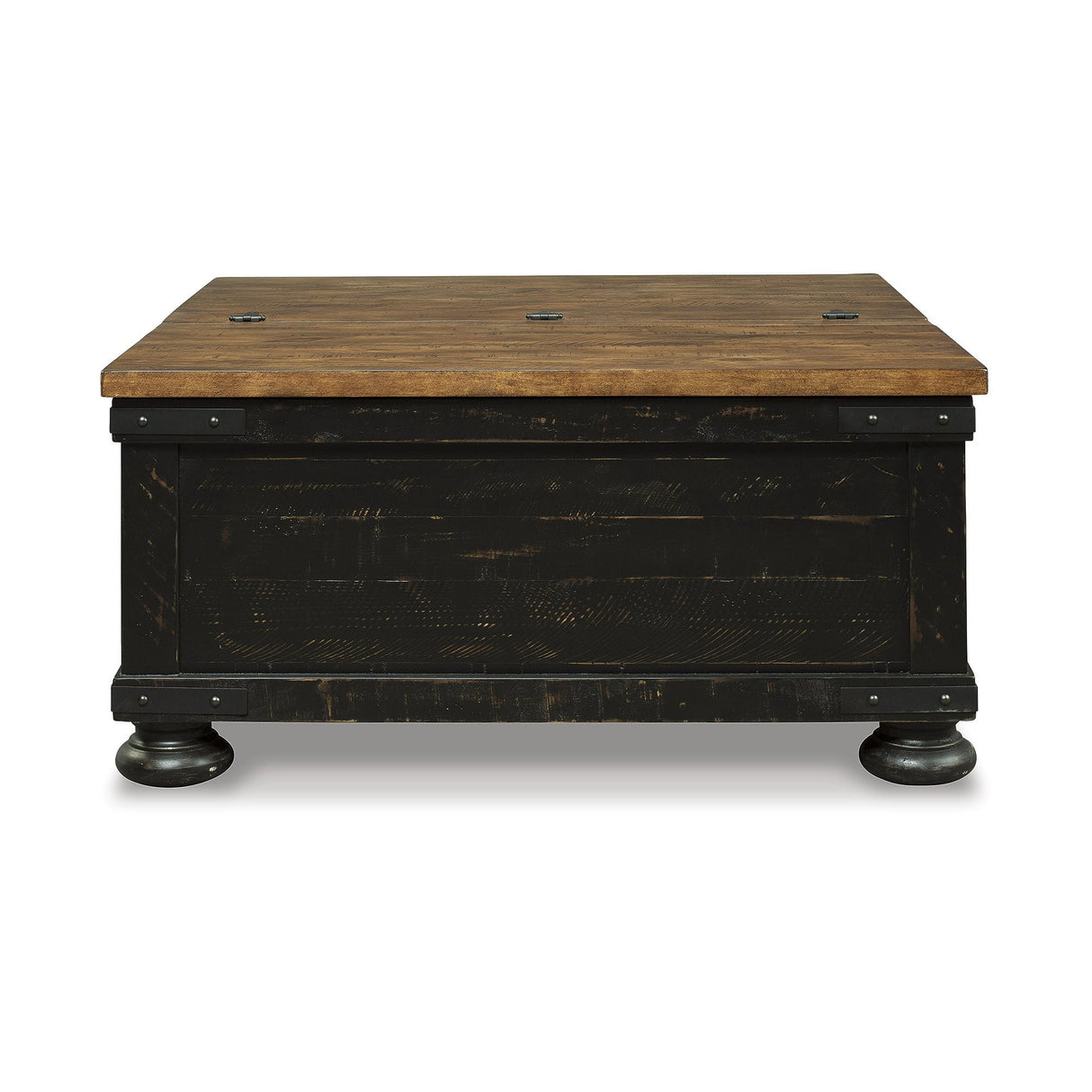 Signature Design by Ashley Valebeck Farmhouse Lift Top Coffee Table with Storage, Distressed Brown & Black Finish Signature Design by Ashley