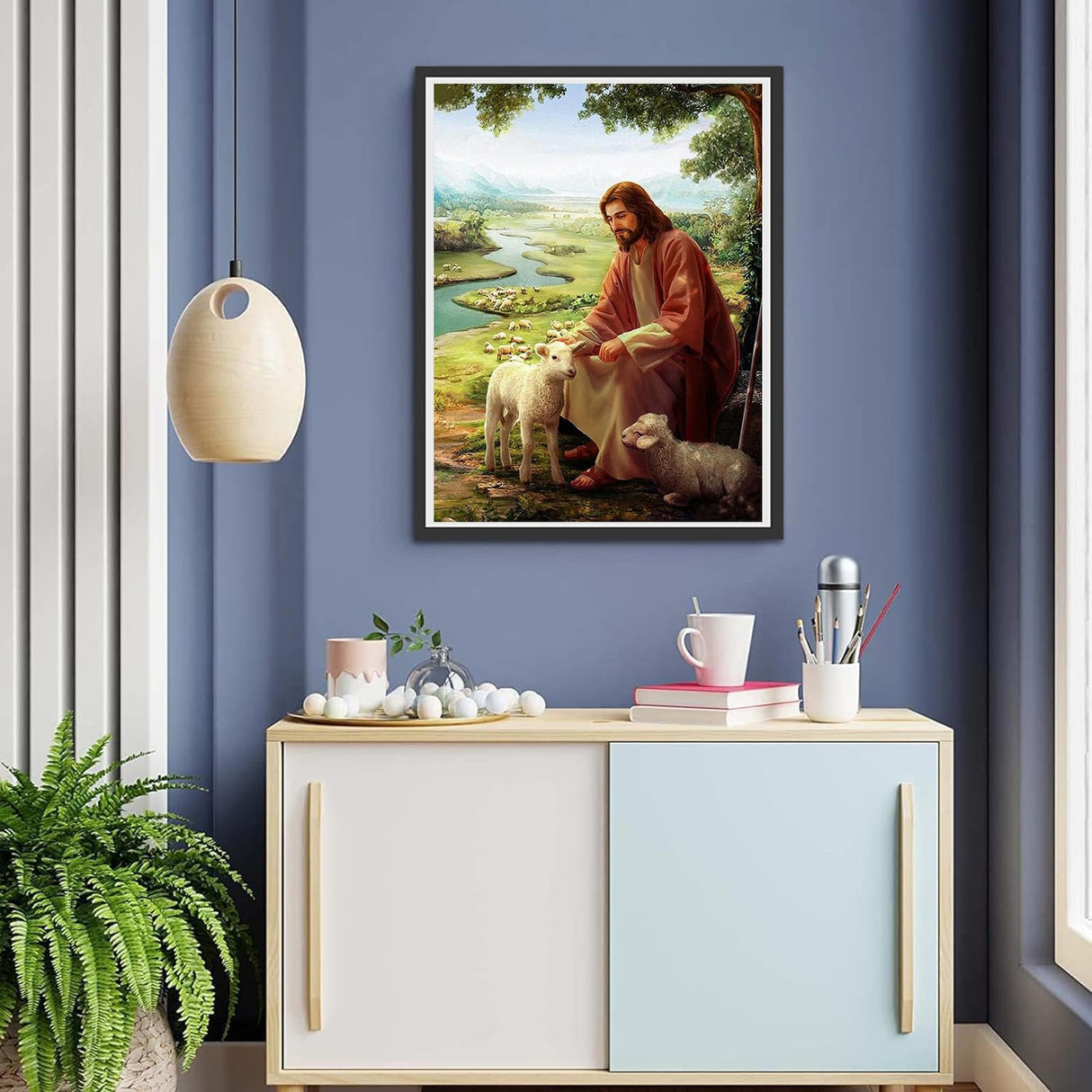 mrpwnle Diamond Painting Kits for Adults-Jesus Diamond Art Kits for Adults Beginners, 5D Diamond Painting Jesus, DIY Full Drill Christ Diamond Painting Gem Art Crafts Kit Home Decor 12x16in mrpwnle