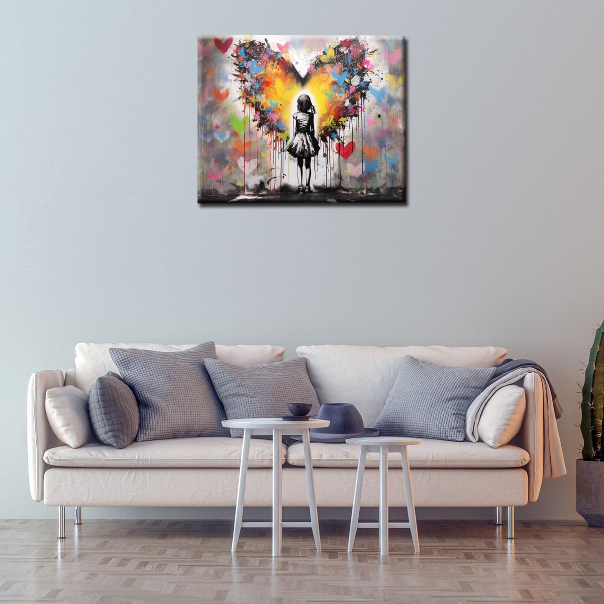 Tucocoo Street Graffiti Love Heart Paint by Number for Adults Canvas Beginner to Advanced Number Painting Kit Include Acrylic Paints&Paintbrush,Banksy Art Home Wall Decor16x20inch No Frame Tucocoo