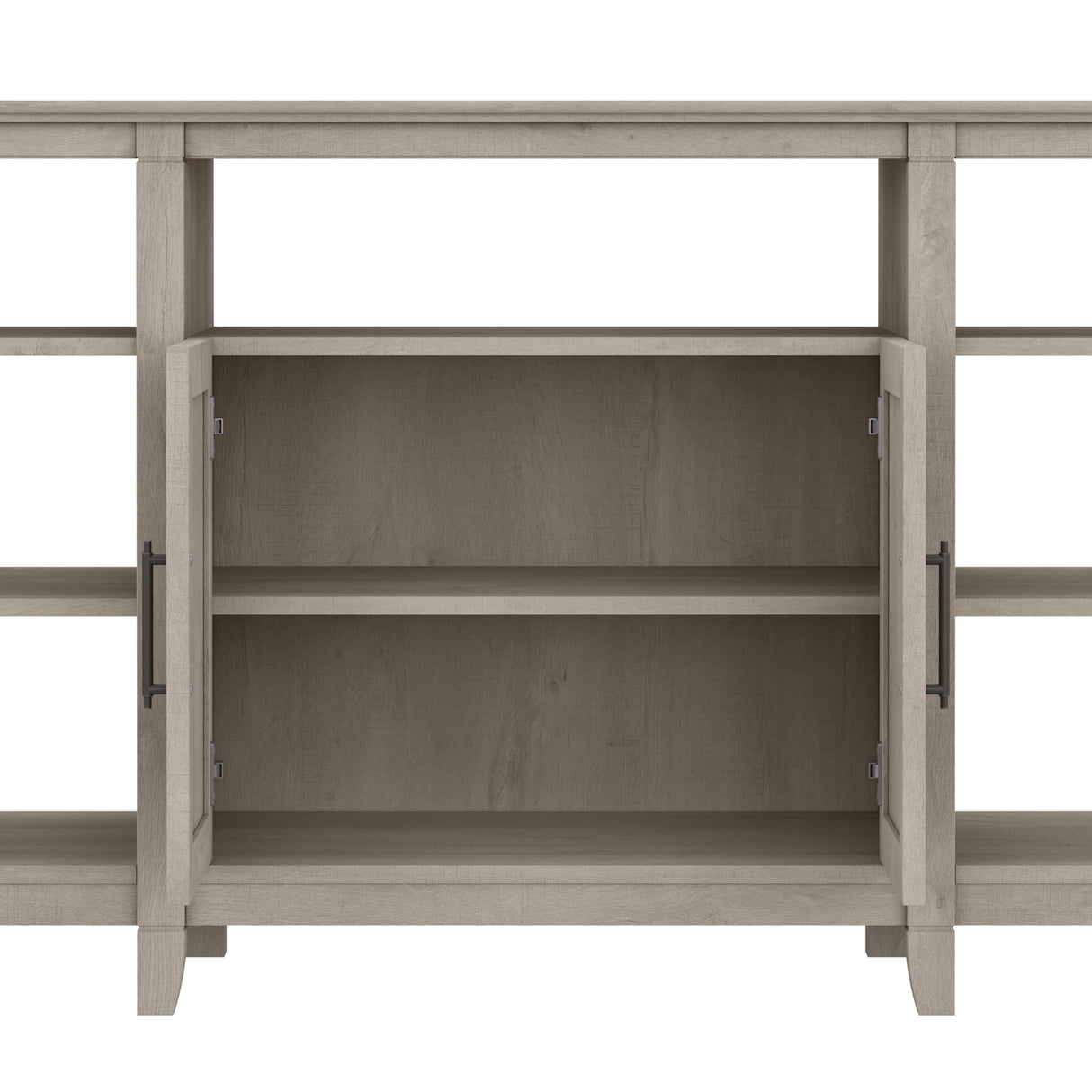 Bush Furniture Key West Tall TV Stand with Set of 2 Bookcases in Washed Gray, Farmhouse Entertainment Center for 65 Inch Television Bush Furniture