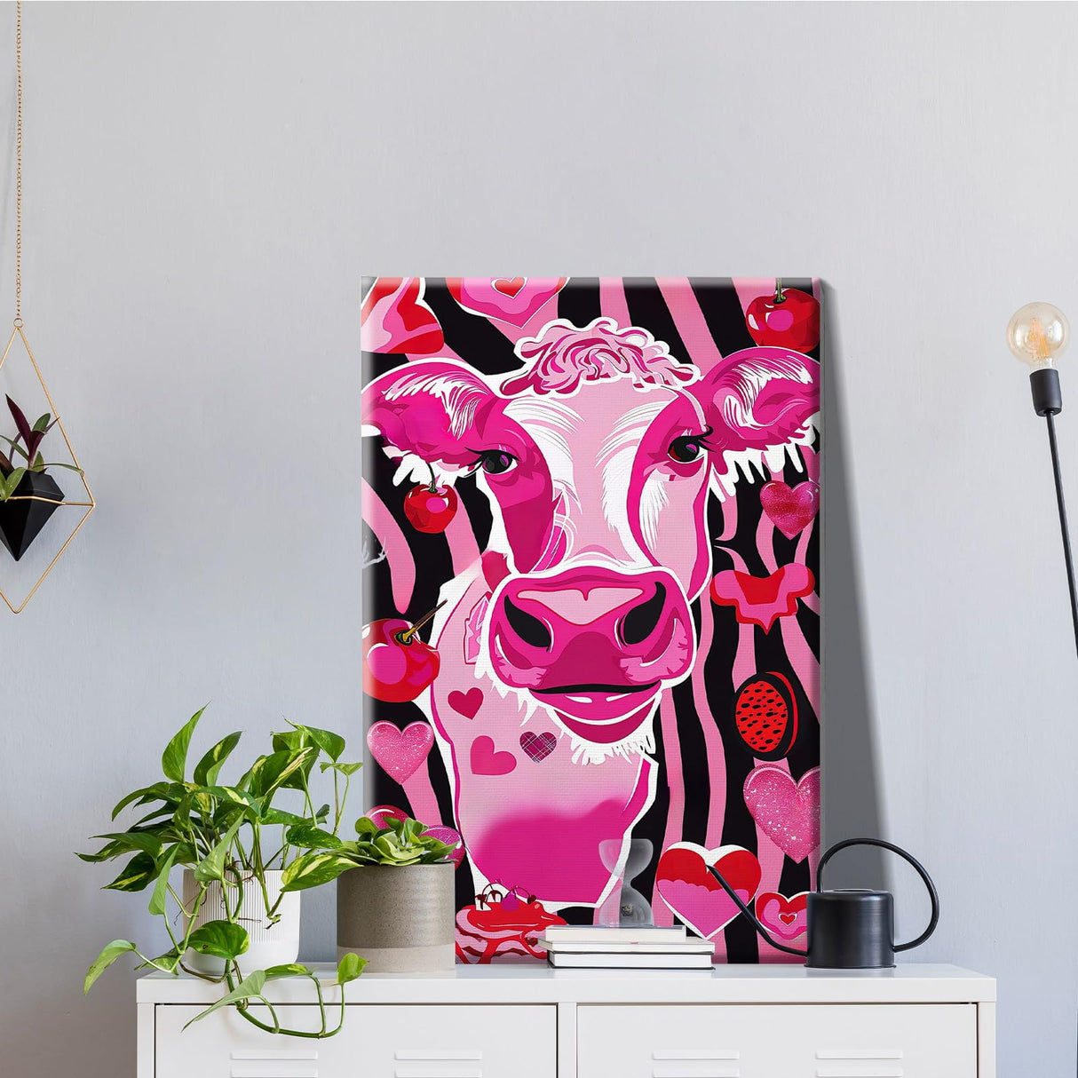 JOOZ Cow Paint by Numbers Kit for Adults with Frame, Funny Cow Paint by Numbers with Easel, DIY Acrylic Oil Painting by Number with Frame, Adult Paint by Number Kits for Wall Decor 8 x 12 Inch JOOZ