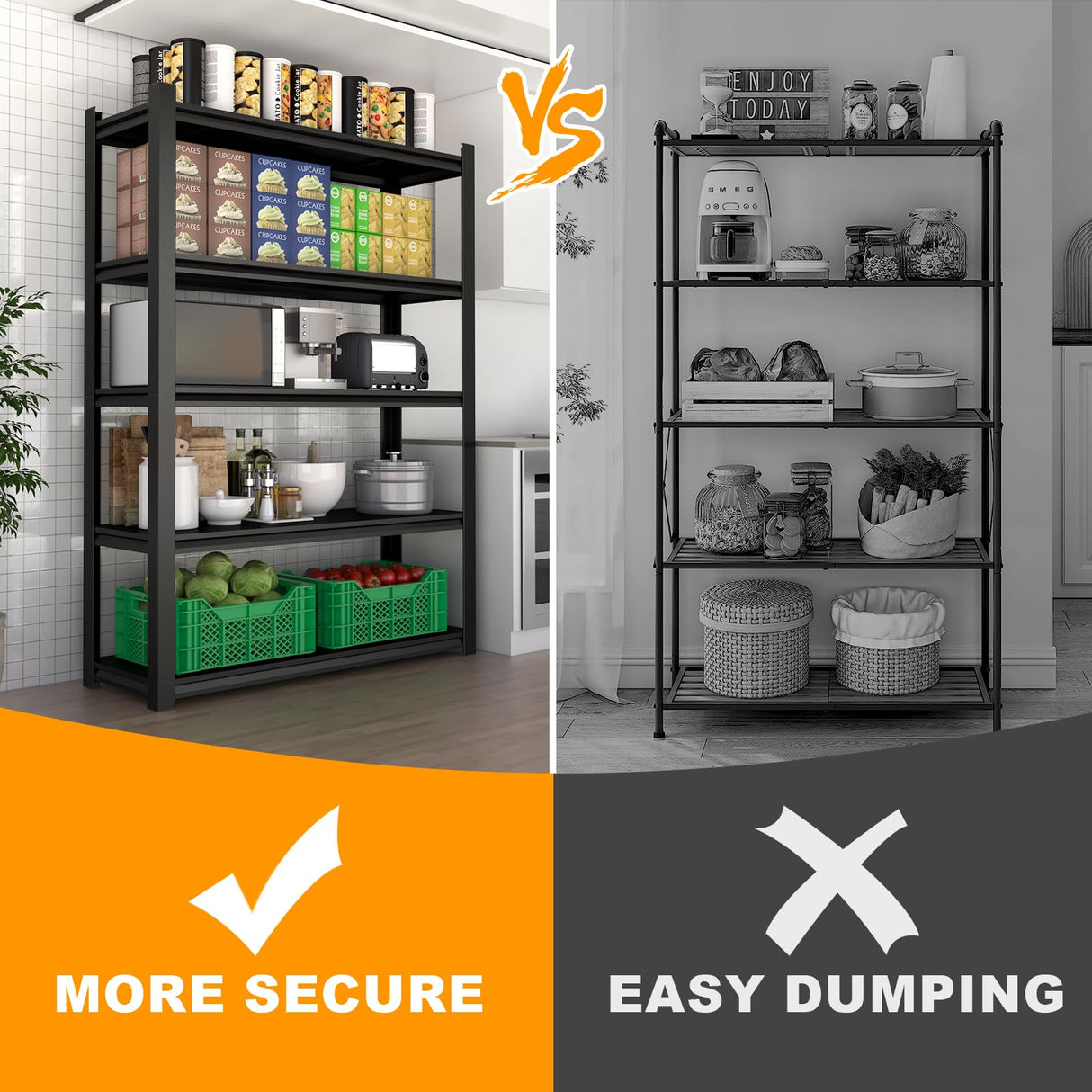 IRONFFICE Metal Storage Shelves Heavy Duty,3000LBS Load Garage Storage Shelves,84''H Shelving Units and Storage,Basement Storage Utility Shelves, IRONFFICE