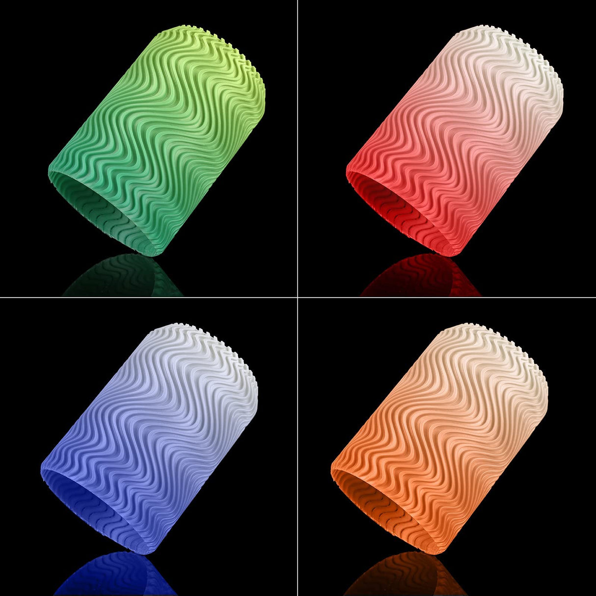 AMOLEN 3D Printer Filament Bundle, Temp Change PLA Filament 1.75mm Bundle,Color Change with Temperature Filament Sets, 3D Printing Filament +/- 0.02mm, Green/Blue/Red/Orange, 200g X 4 AMOLEN