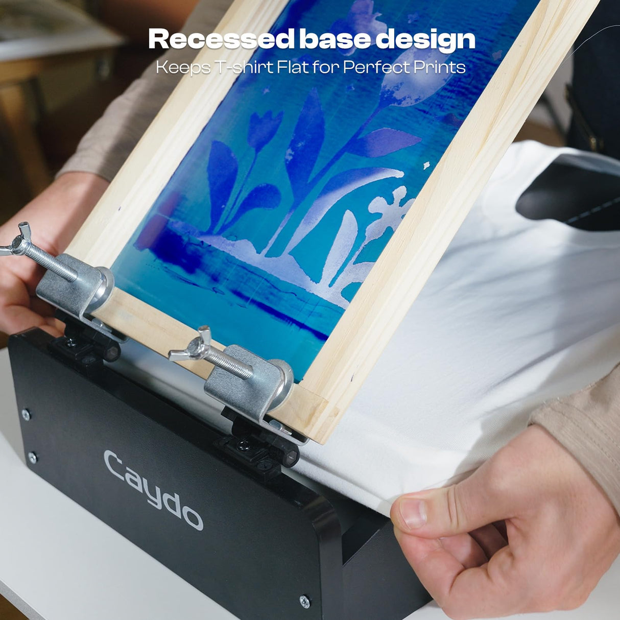 Caydo 59 Pieces All-in-One Screen Printing Kit with Screen Printer, 50W Exposure Screen Printing Light, Photo Emulsion Kit, Screen Printing Frames, Instructions Caydo