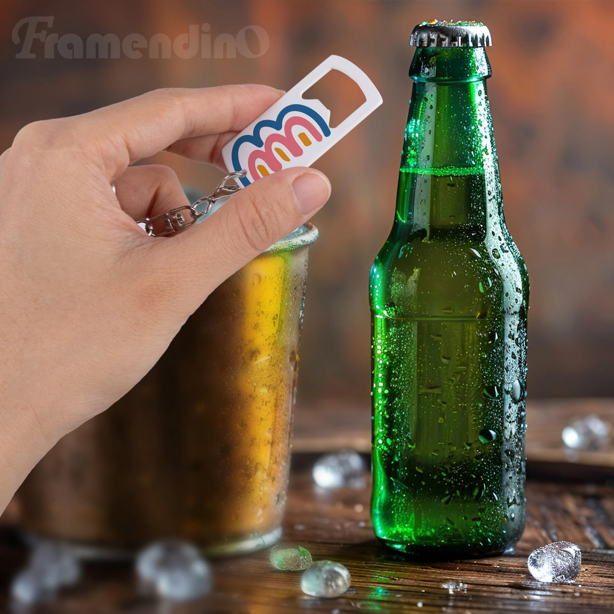 Framendino, 3 Pack Sublimation Bottle Opener Keychain Metal Blank Bottle Opener Keychain for Home Kitchen Framendino