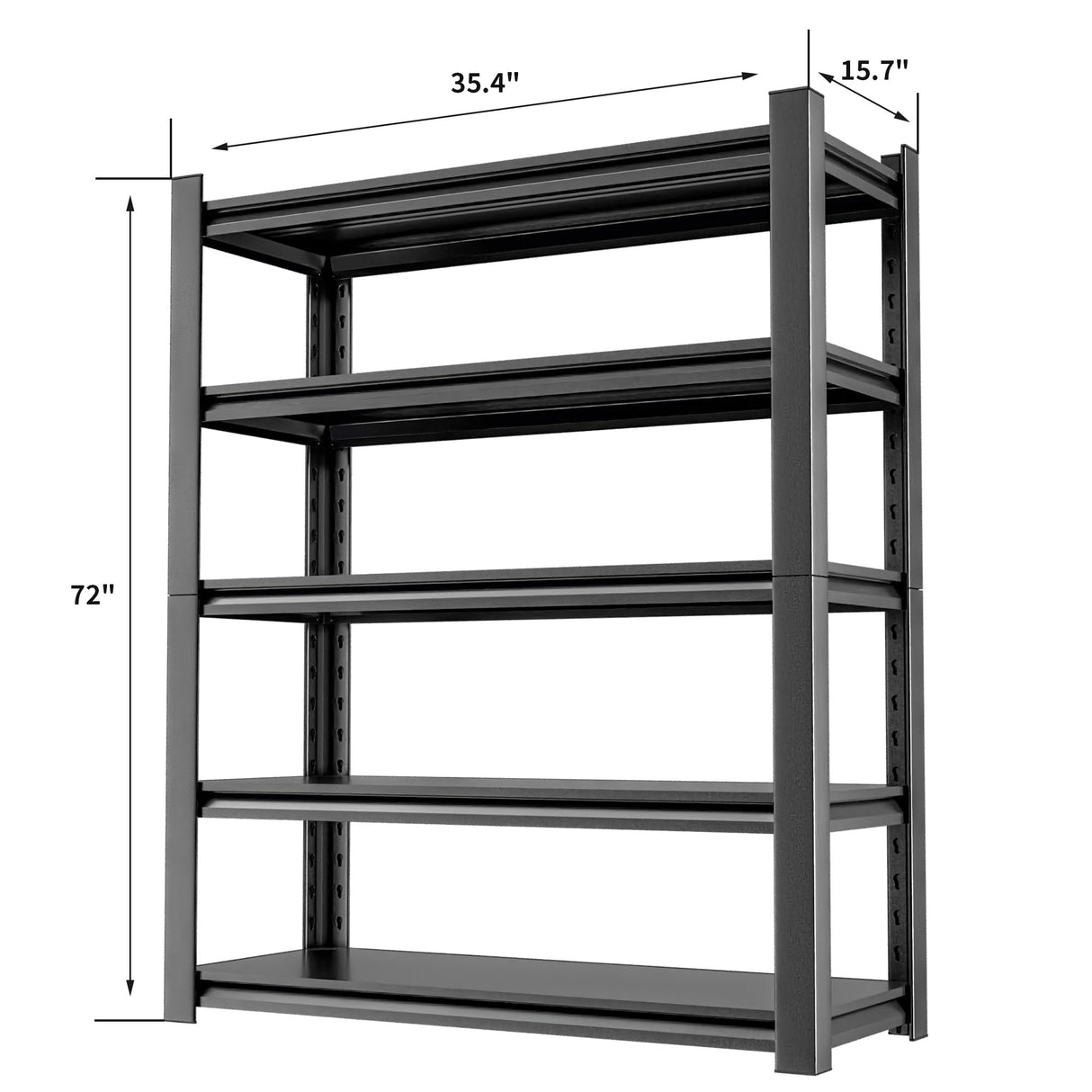 OLLRRACT Storage Shelves Garage Shelving Heavy Duty - 72''H Garage Shelves Adjustable 5 Tier Metal Shelving Unit Storage Rack Industrial Shelving Utility Shelf for Garage 16" D x36 W x72 H OLLRRACT