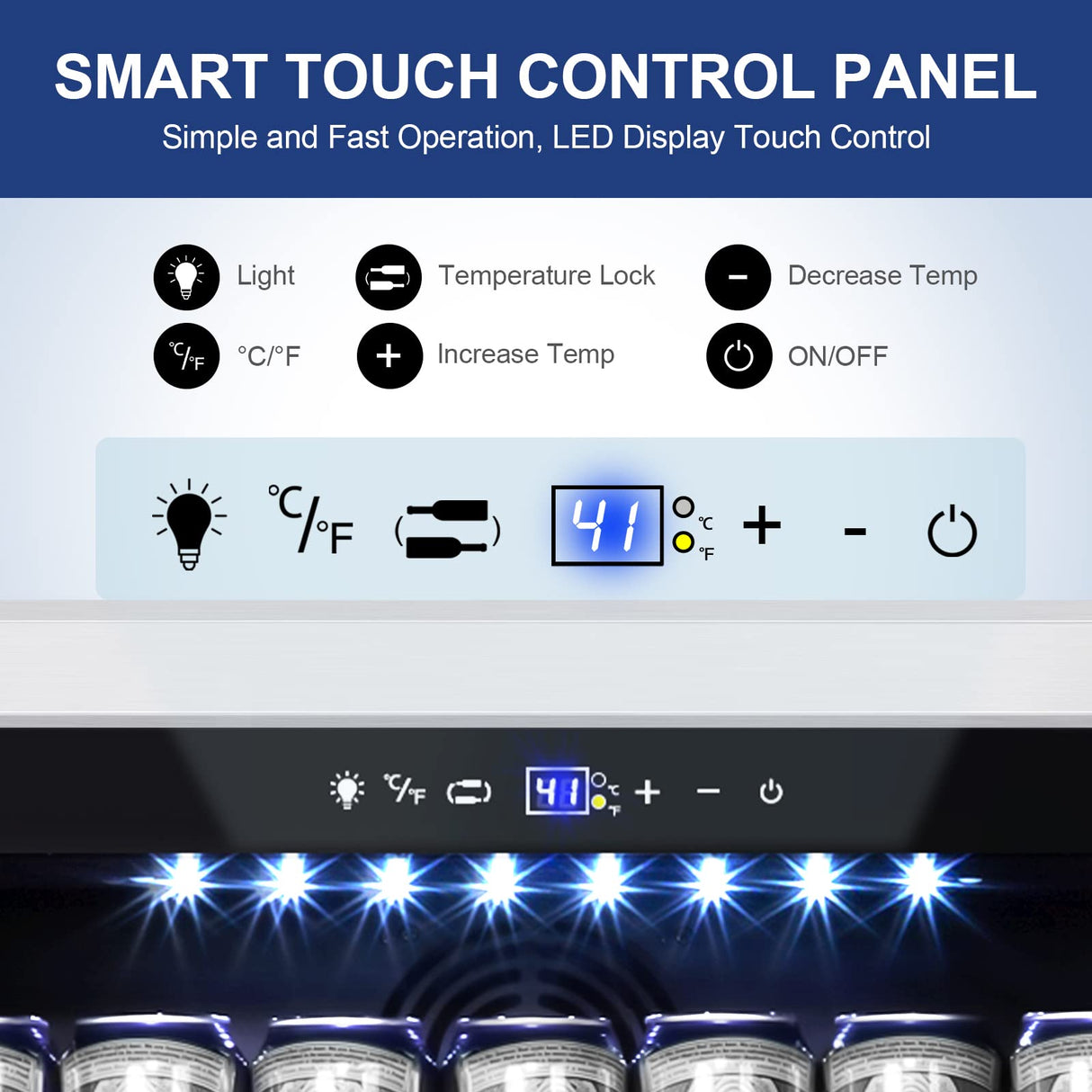 Tylza Outdoor Beverage Refrigerator 24 Inch, Stainless Steel Under Counter Beverage Cooler, 190 Cans Beer Fridge Built-in and Freestanding Beverage Fridge Tylza