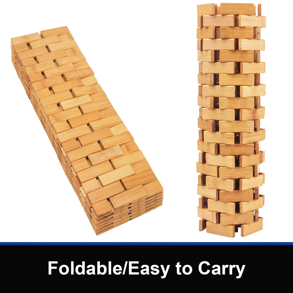 Fovlaurs Bambo Bath Mat Bathroom Runner Long Large Rugs Floor Wood Shower Bathtub Waterproof Non Slip Accessories 16x48 Inch Easy to Clean, Natural, 1 pc Fovlaurs