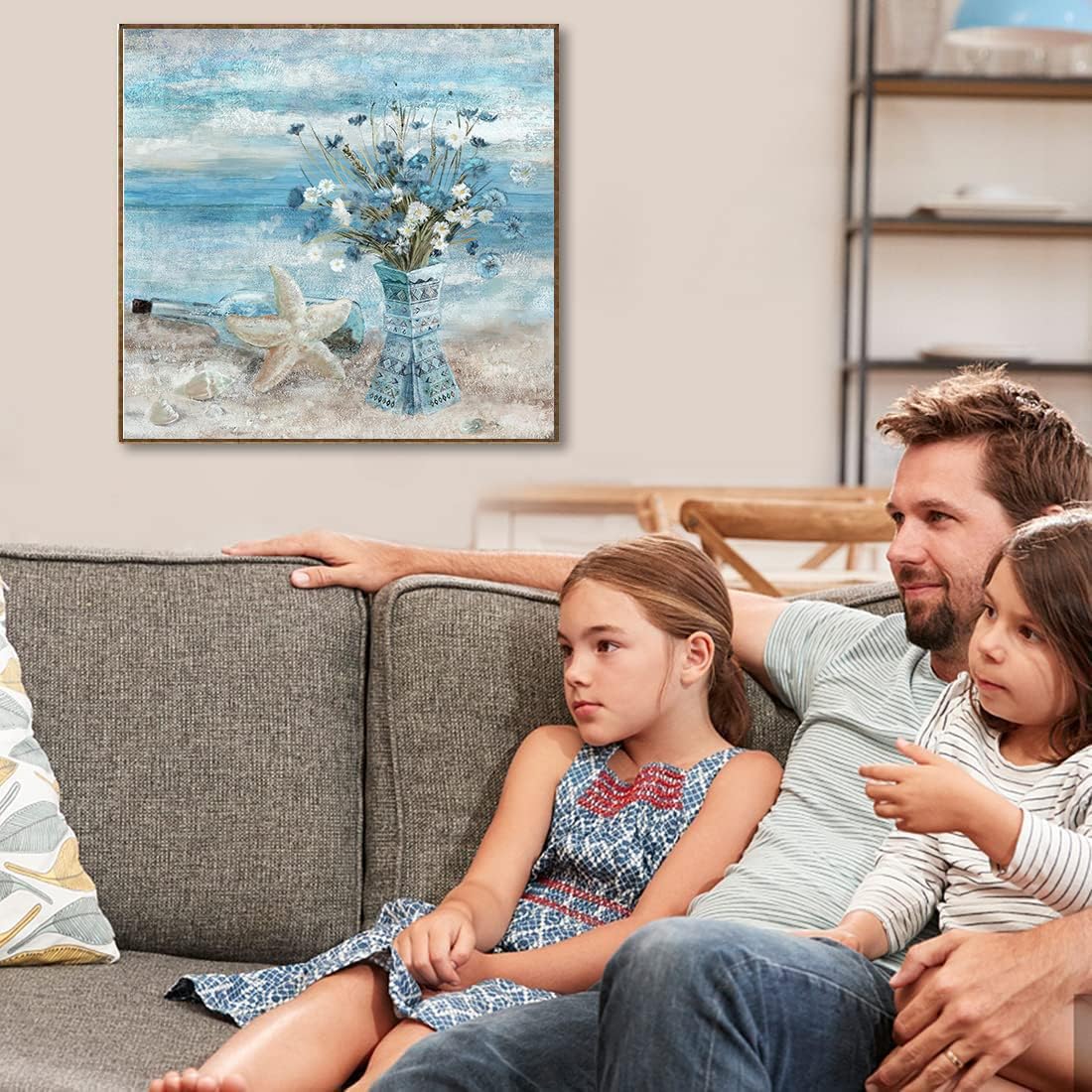 4 Pack Beach Diamond Art Kits for Adults Beginners,Full Round Drill DIY Diamond Painting Kits,Paint by Diamonds Dot Gem Art Crystal Easy,Home Wall Decor 12X12Inch Tiwabb