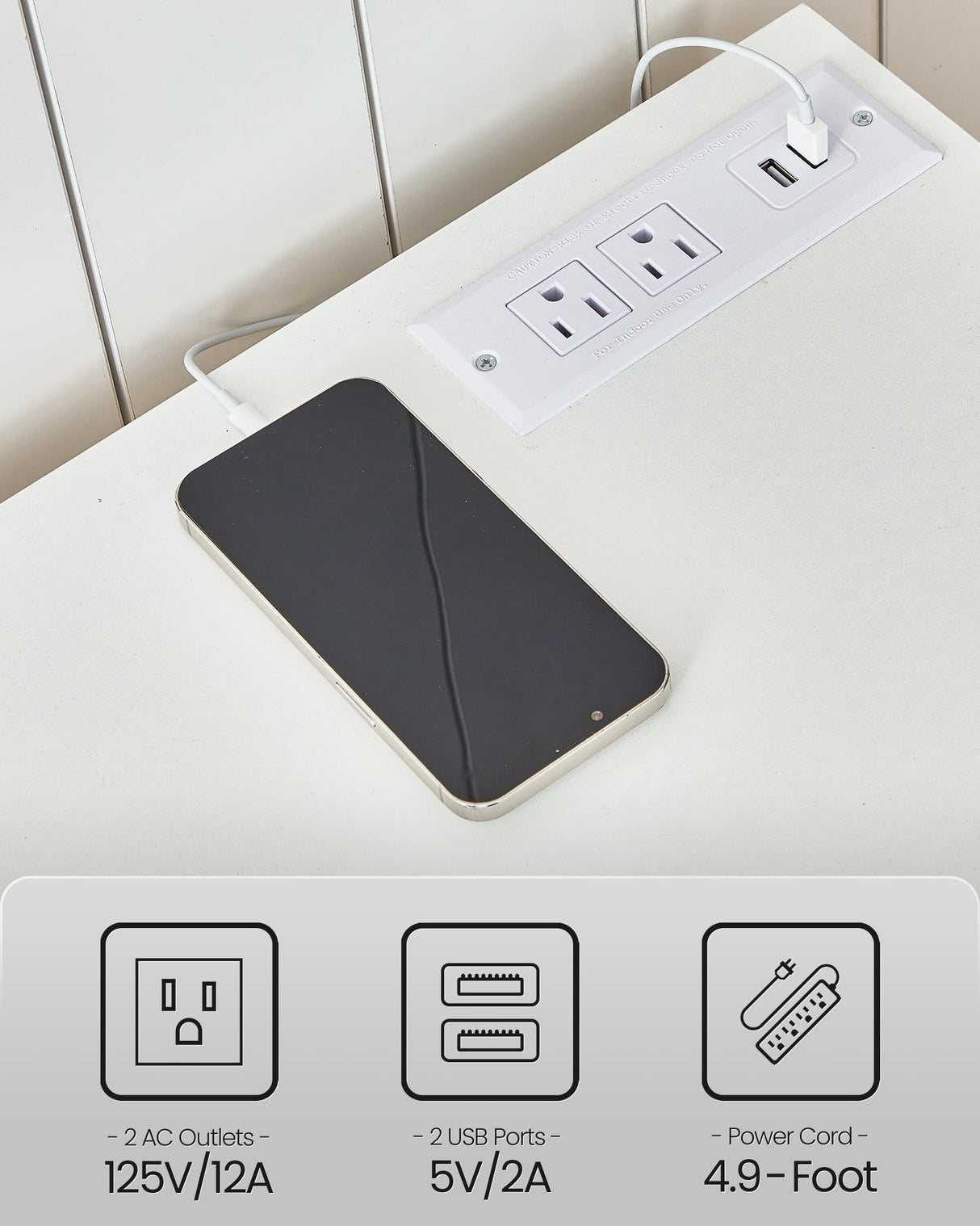 CHOEZON TV Stand with Power Outlet, Modern TV Cabinet for 55 60 inch TVs, Media TV Console with LED Light Strip, Media Entertainment Center with Storage, for Living Room, Bedroom, White MDS02UDWB CHOEZON